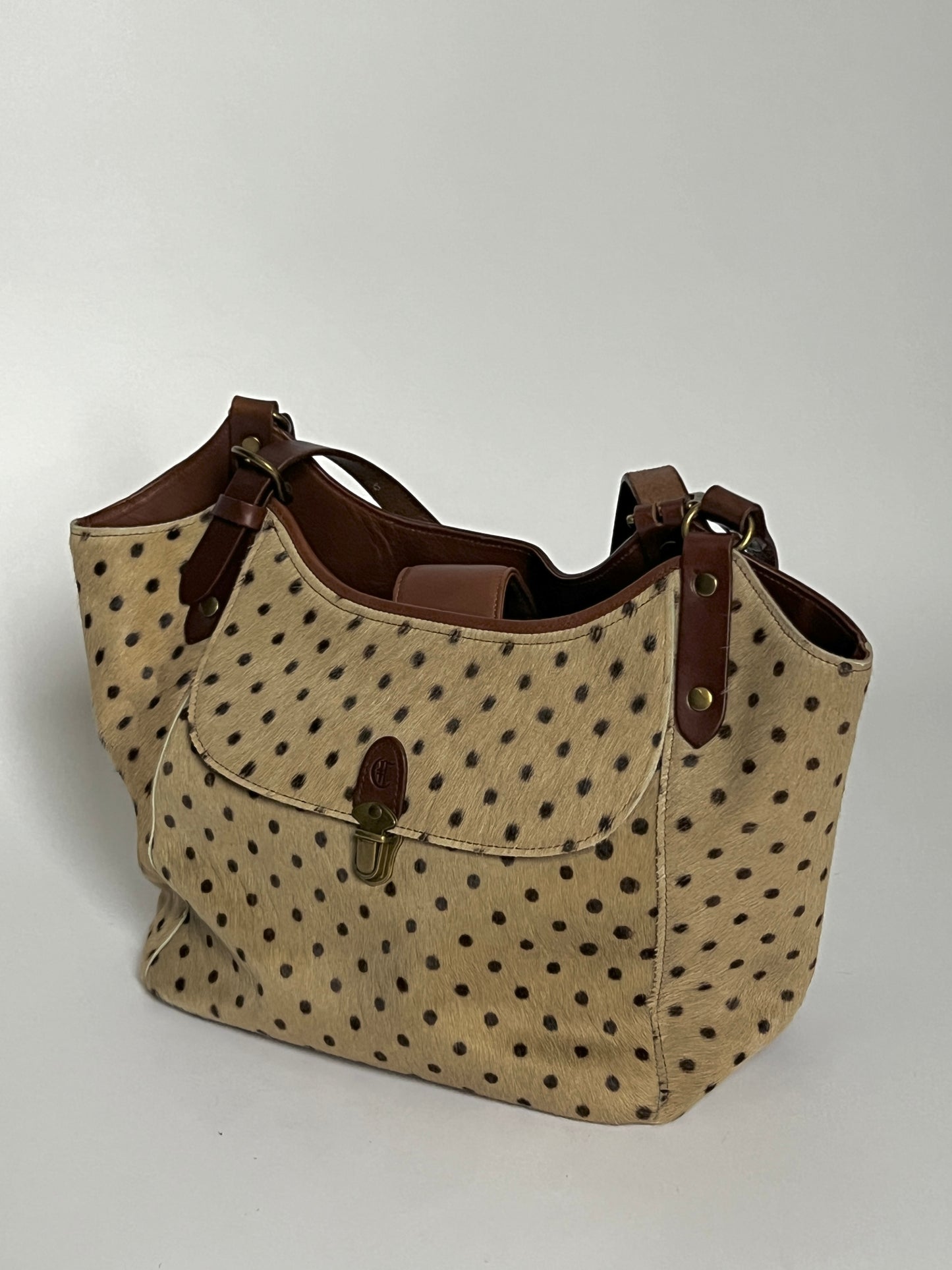 Polka Dot Cowhide Leather Bag