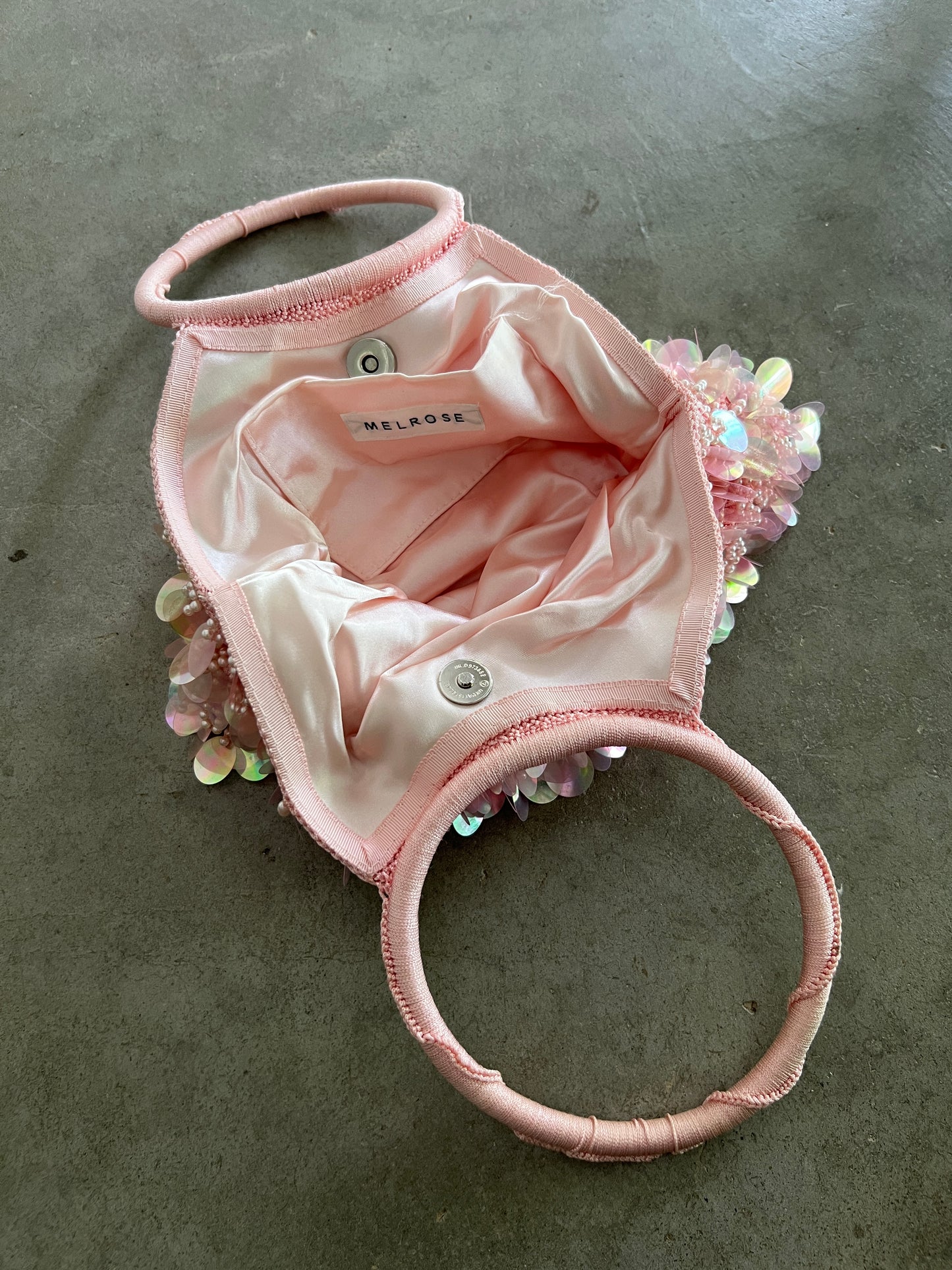 Pink Sequin Crochet Bag