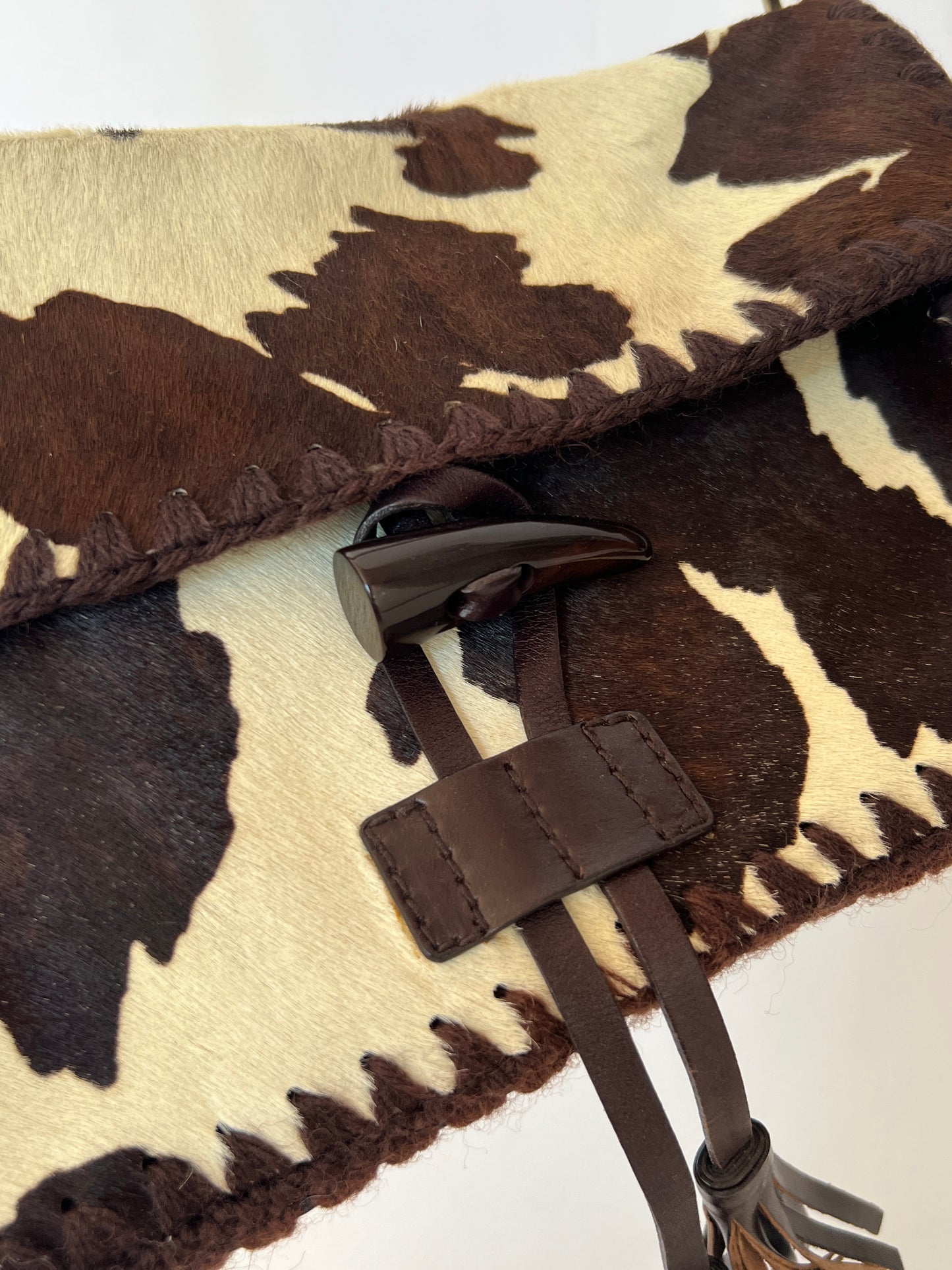 Tabasa Paris Pony Hair Cow Print Shoulder Bag