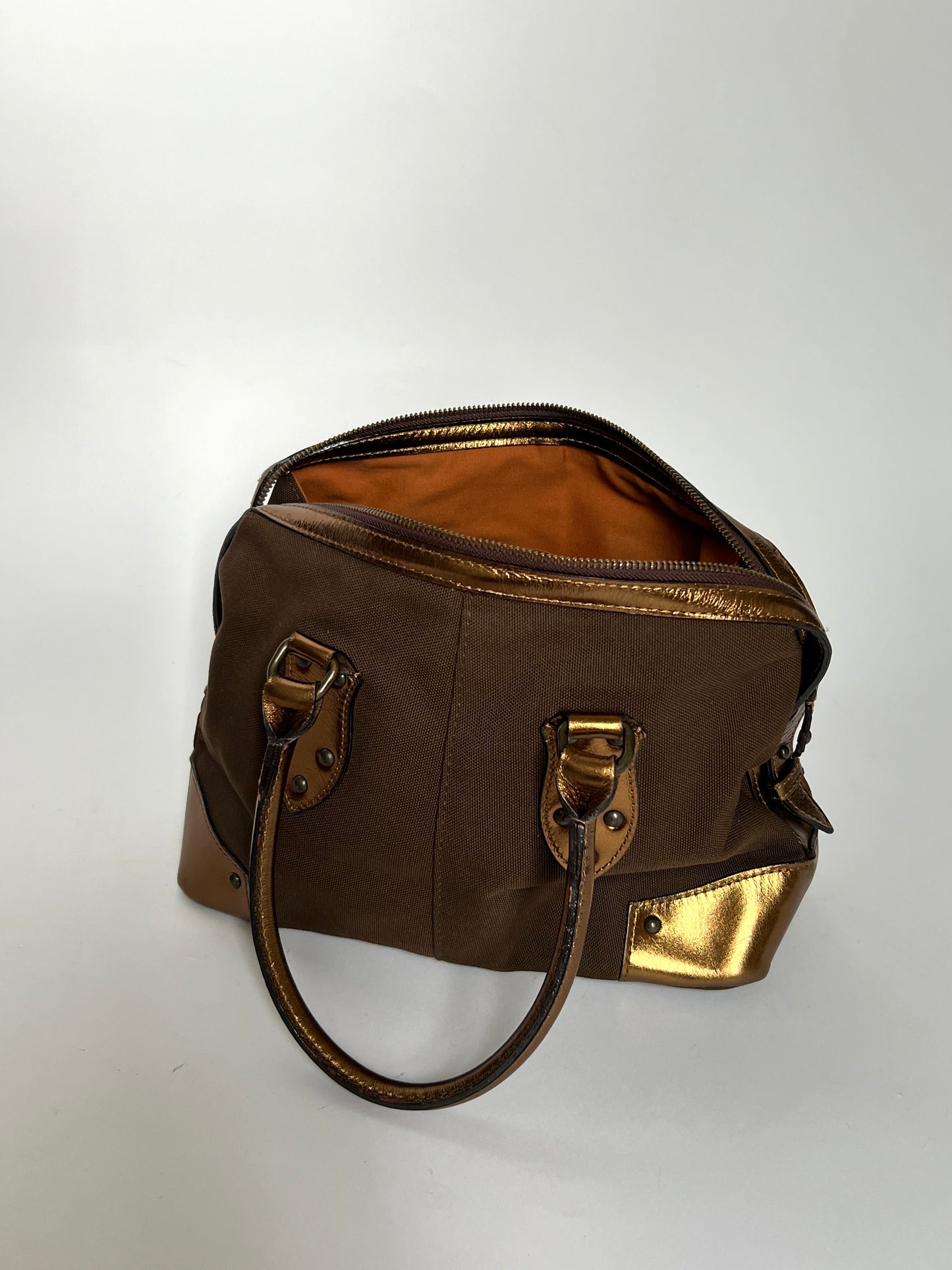 Y2K Metallic Bowler Bag