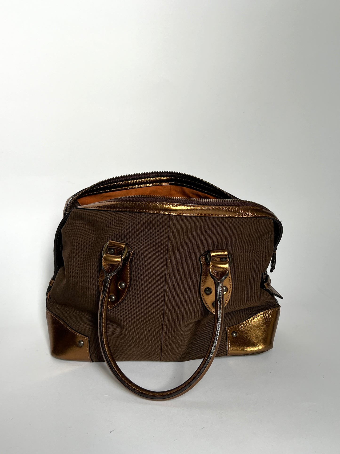 Y2K Metallic Bowler Bag