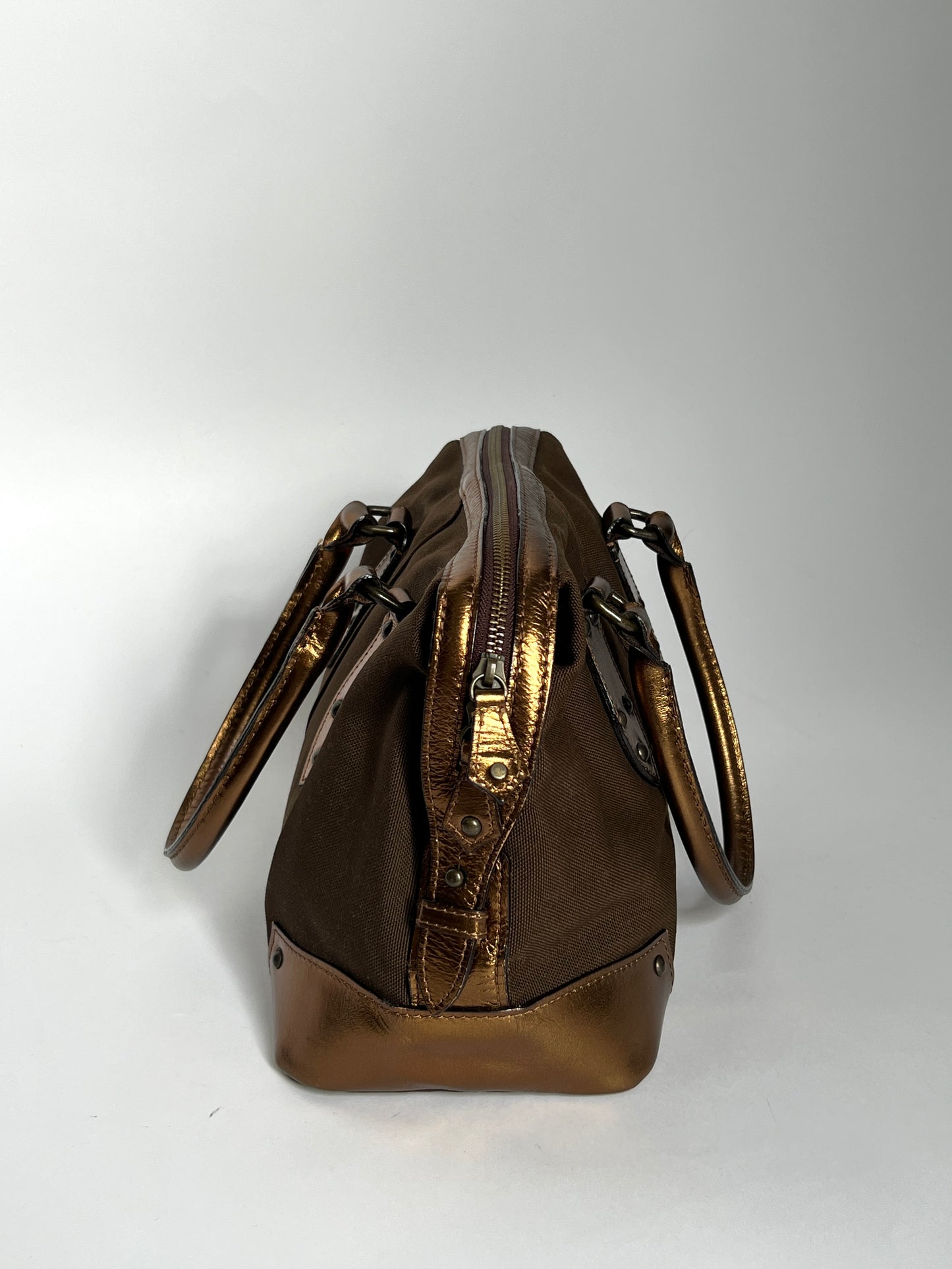 Y2K Metallic Bowler Bag