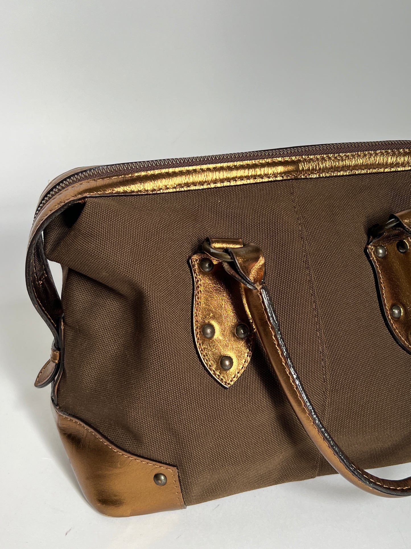 Y2K Metallic Bowler Bag