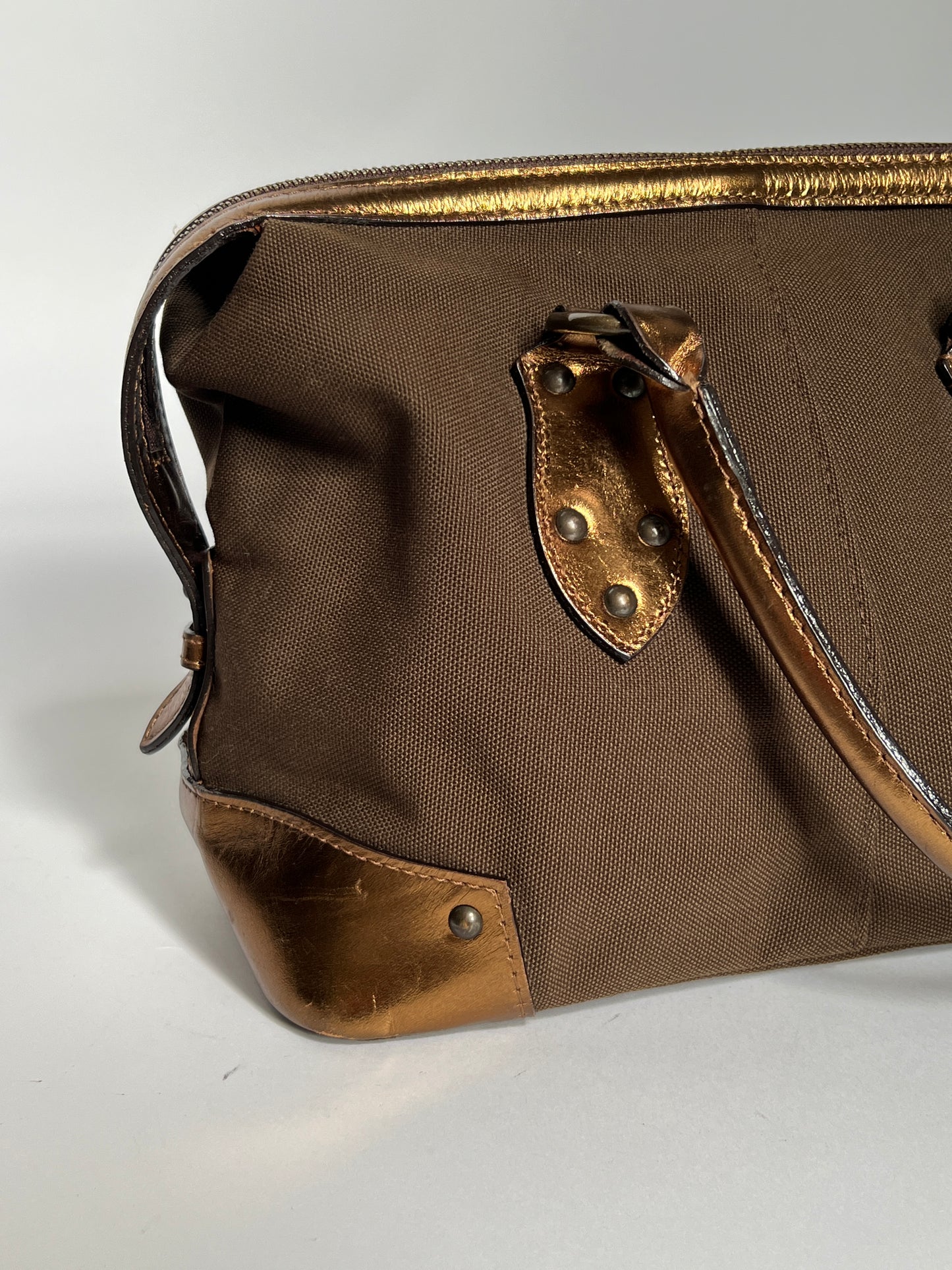 Y2K Metallic Bowler Bag