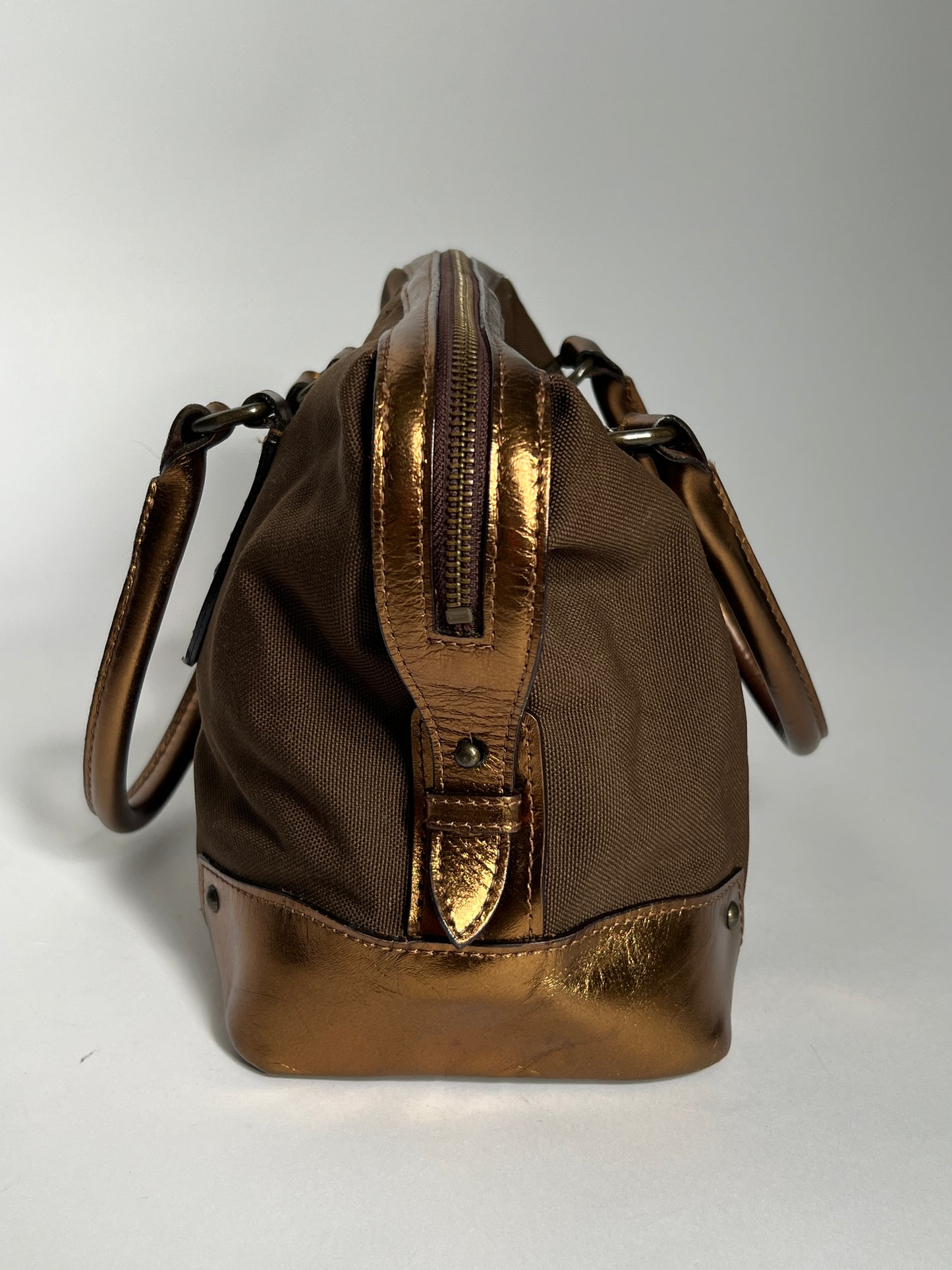 Y2K Metallic Bowler Bag