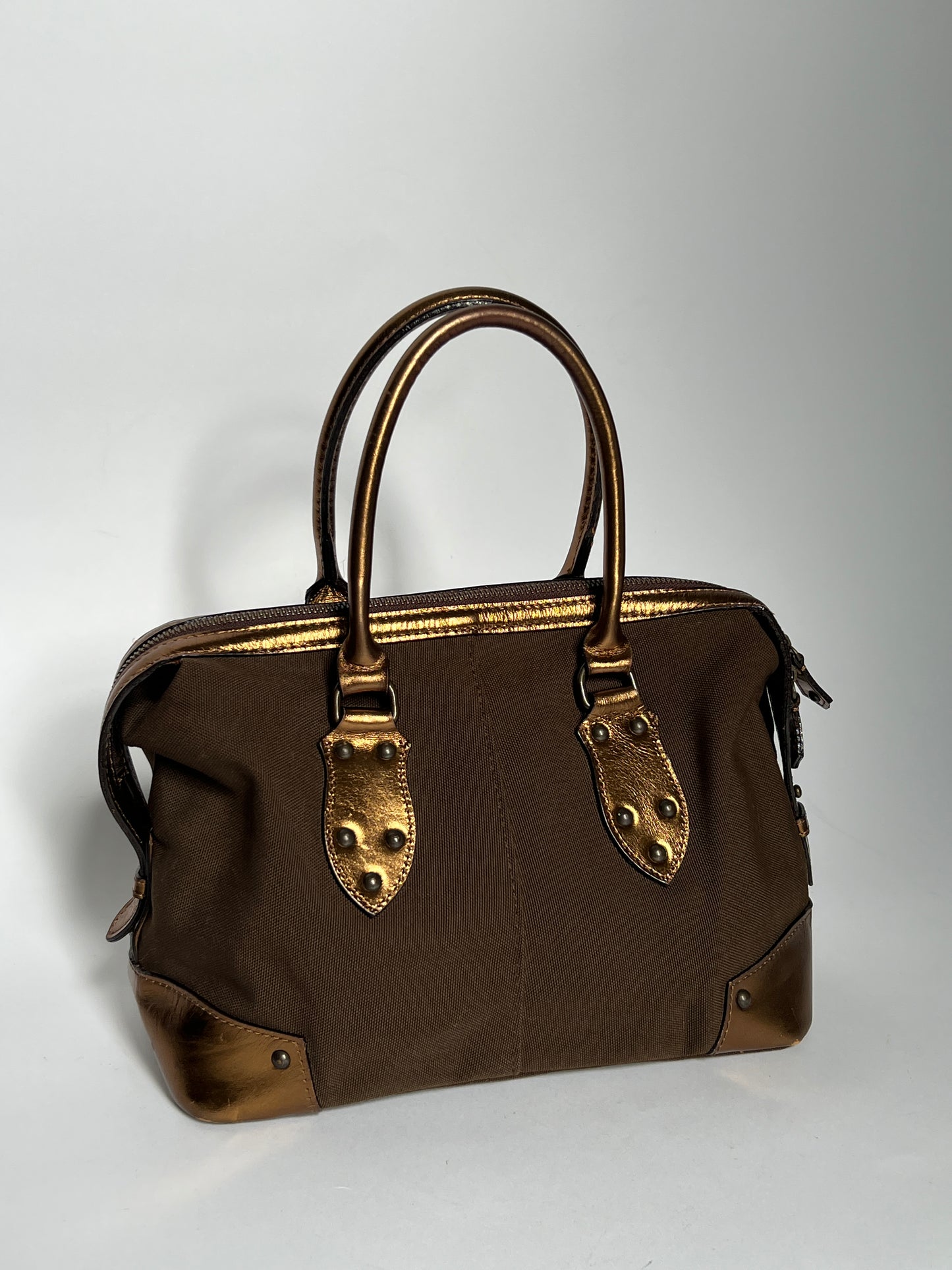 Y2K Metallic Bowler Bag