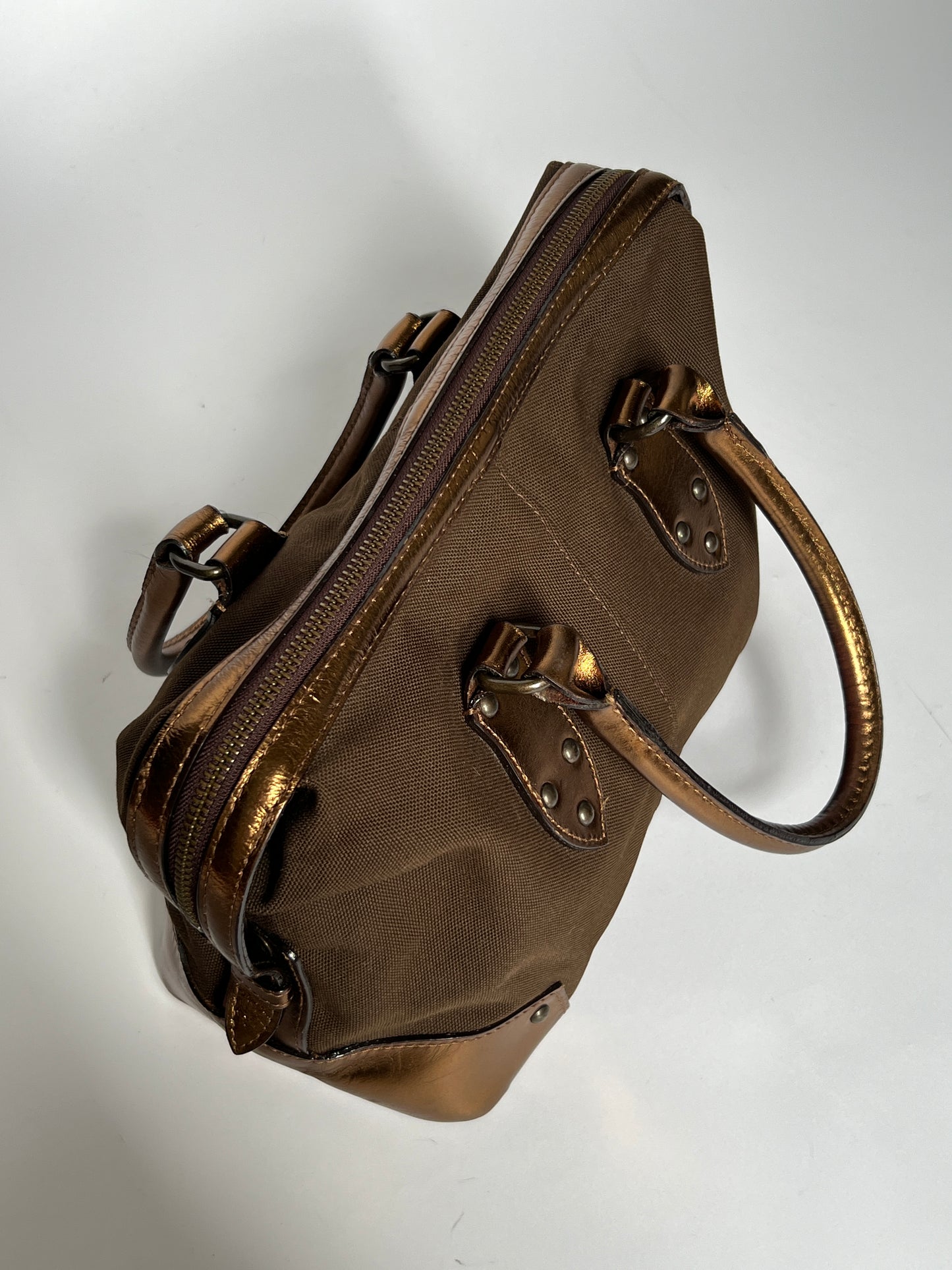 Y2K Metallic Bowler Bag