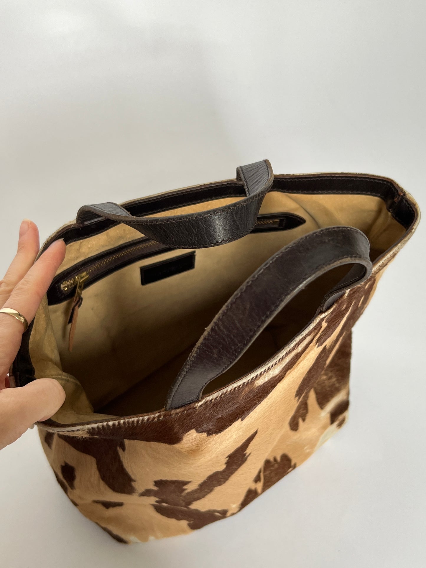 Distressed Mini Cowhide Tote