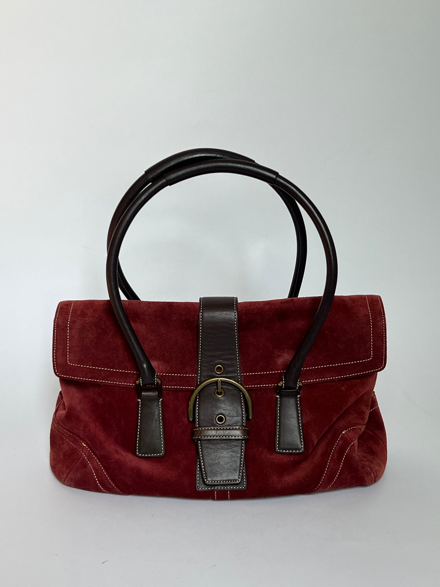 Coach Burgundy Suede Bag