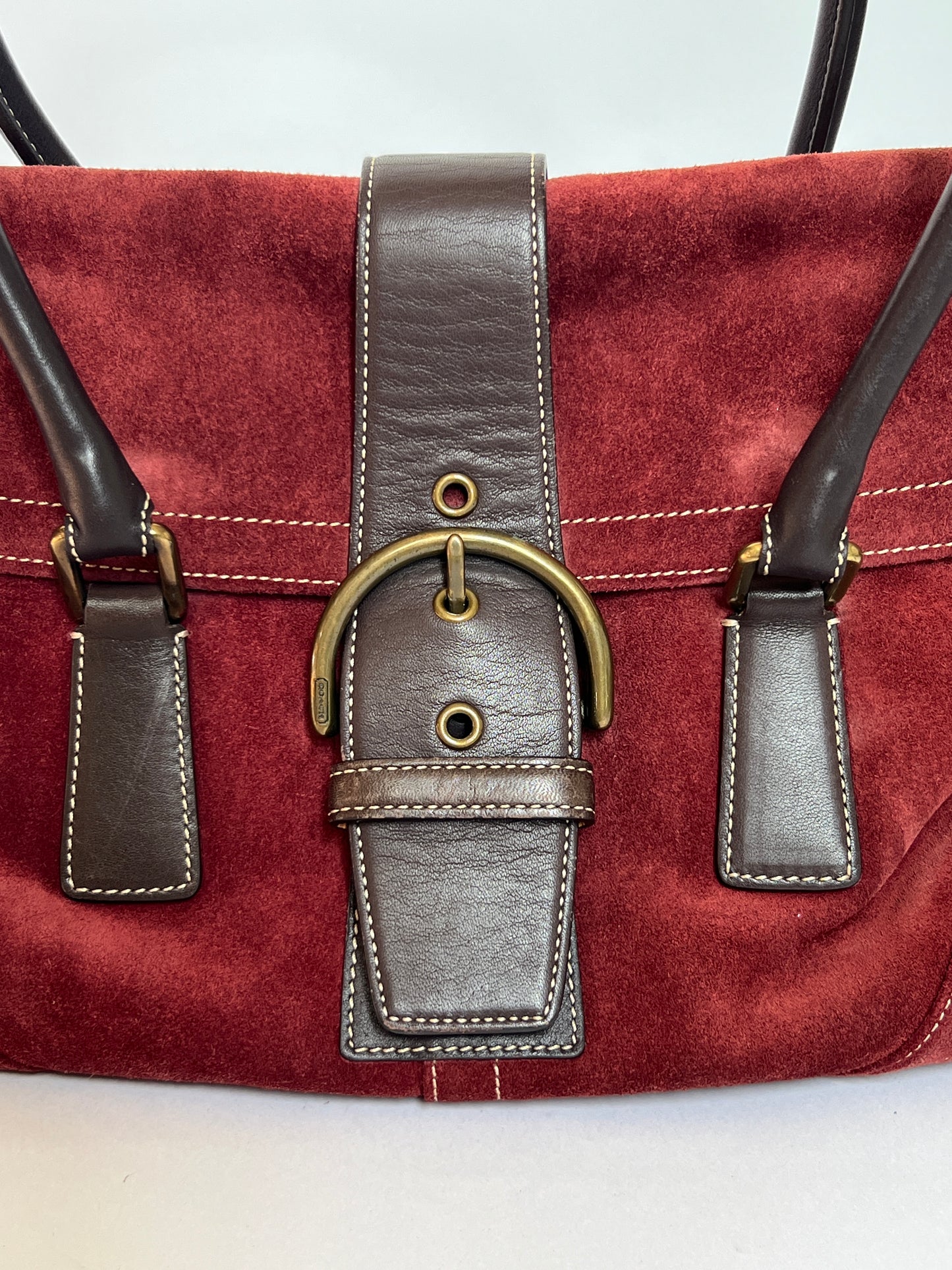 Coach Burgundy Suede Bag