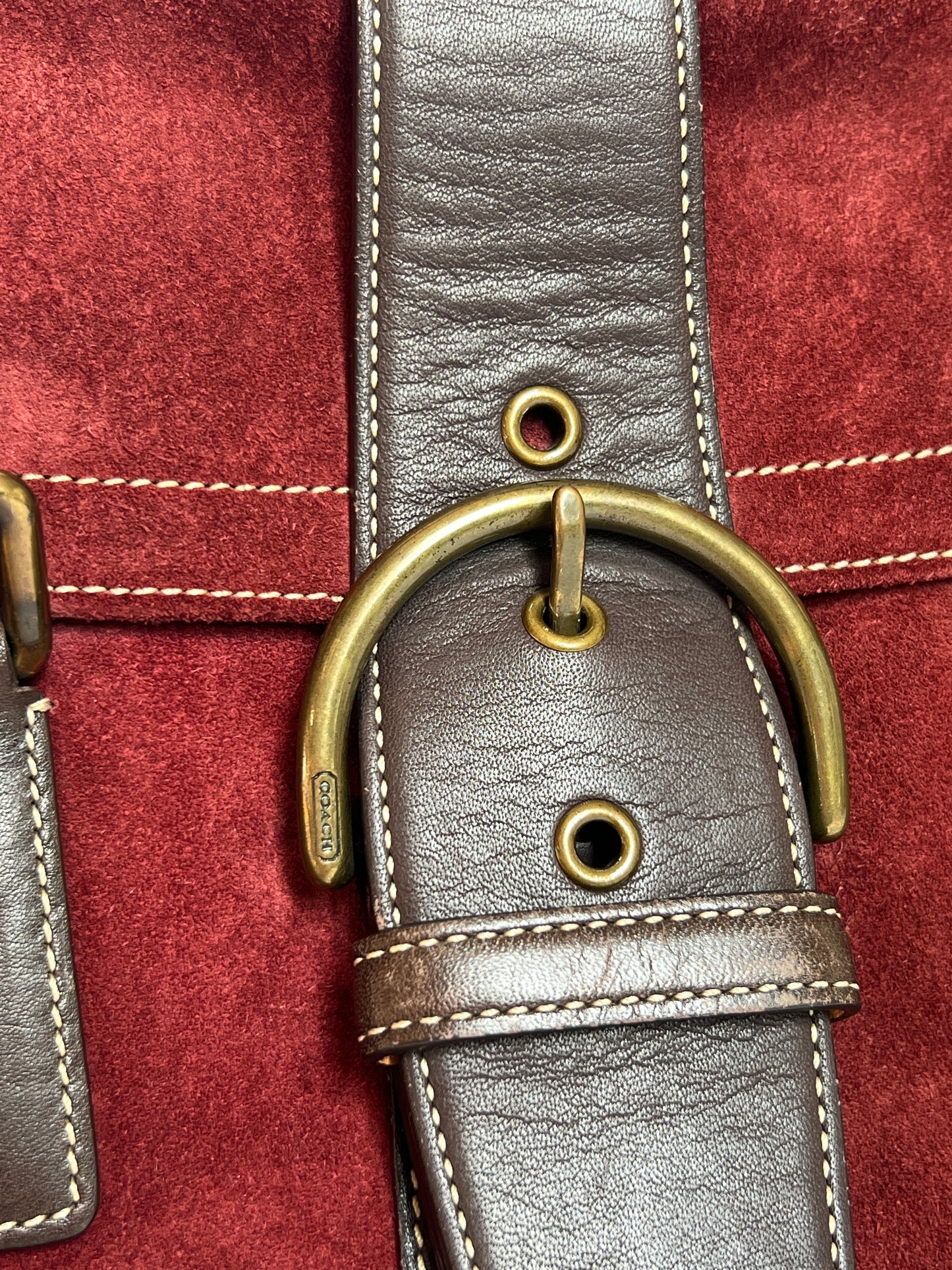 Coach Burgundy Suede Bag