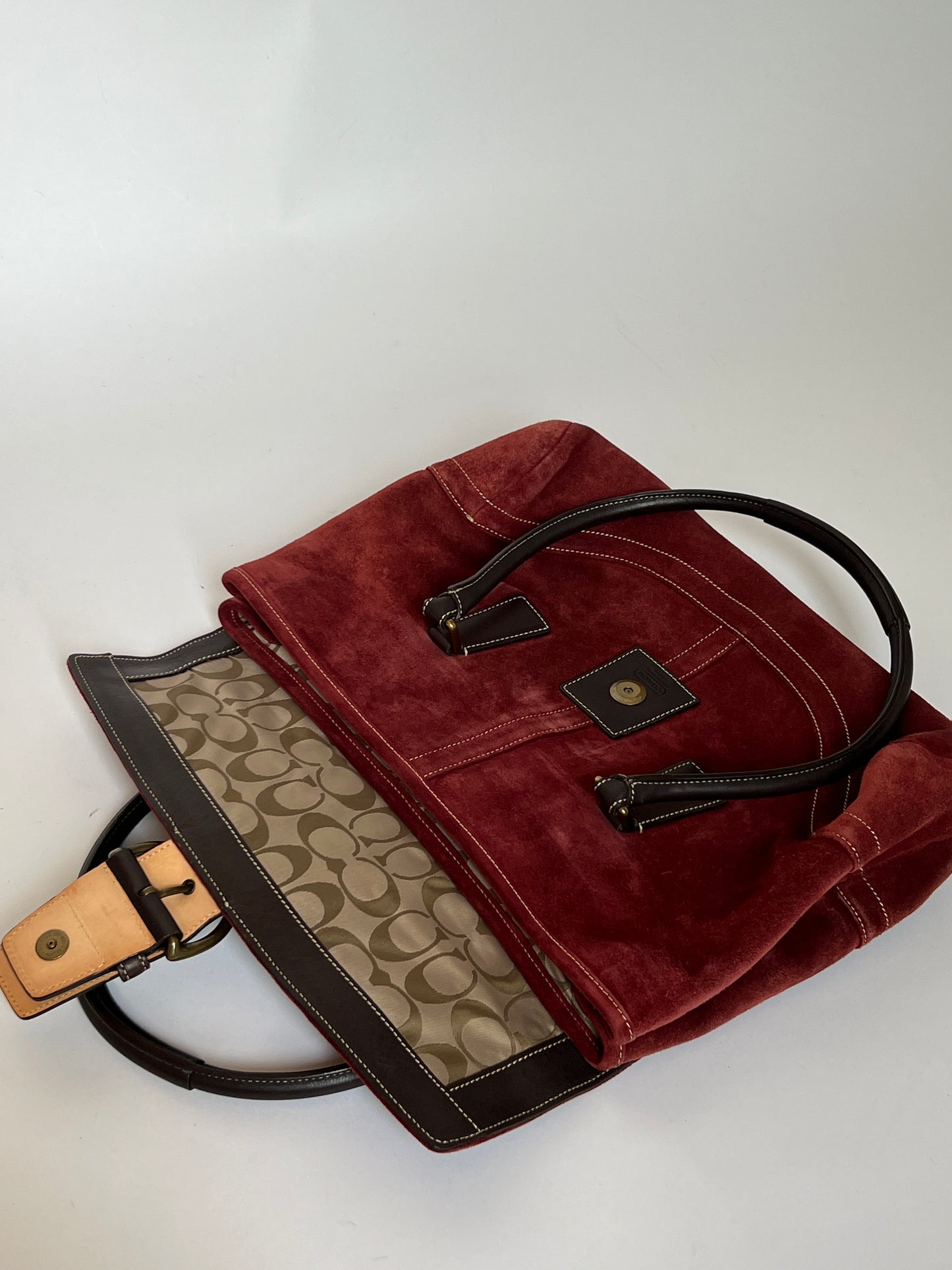 Coach Burgundy Suede Bag