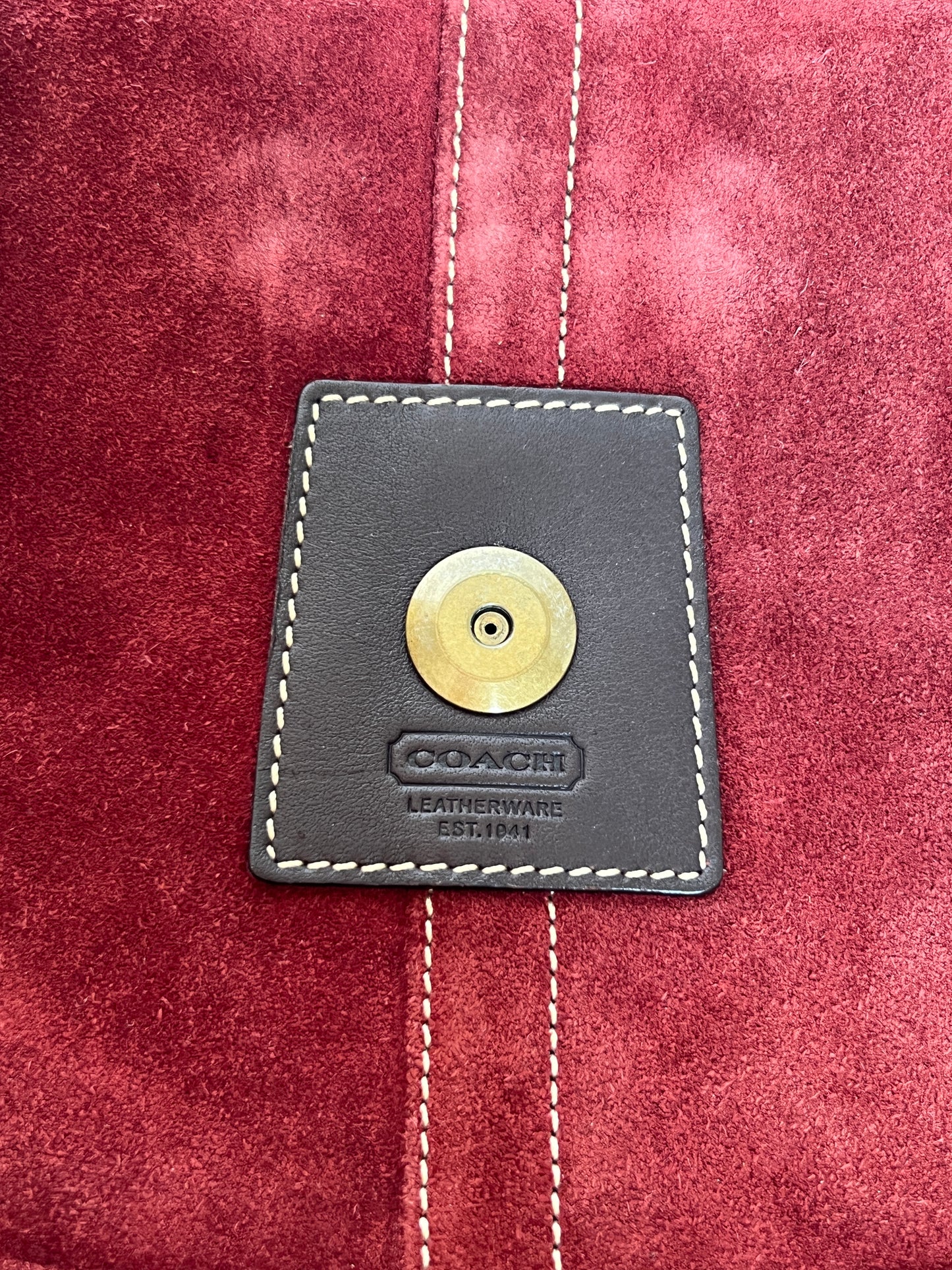 Coach Burgundy Suede Bag