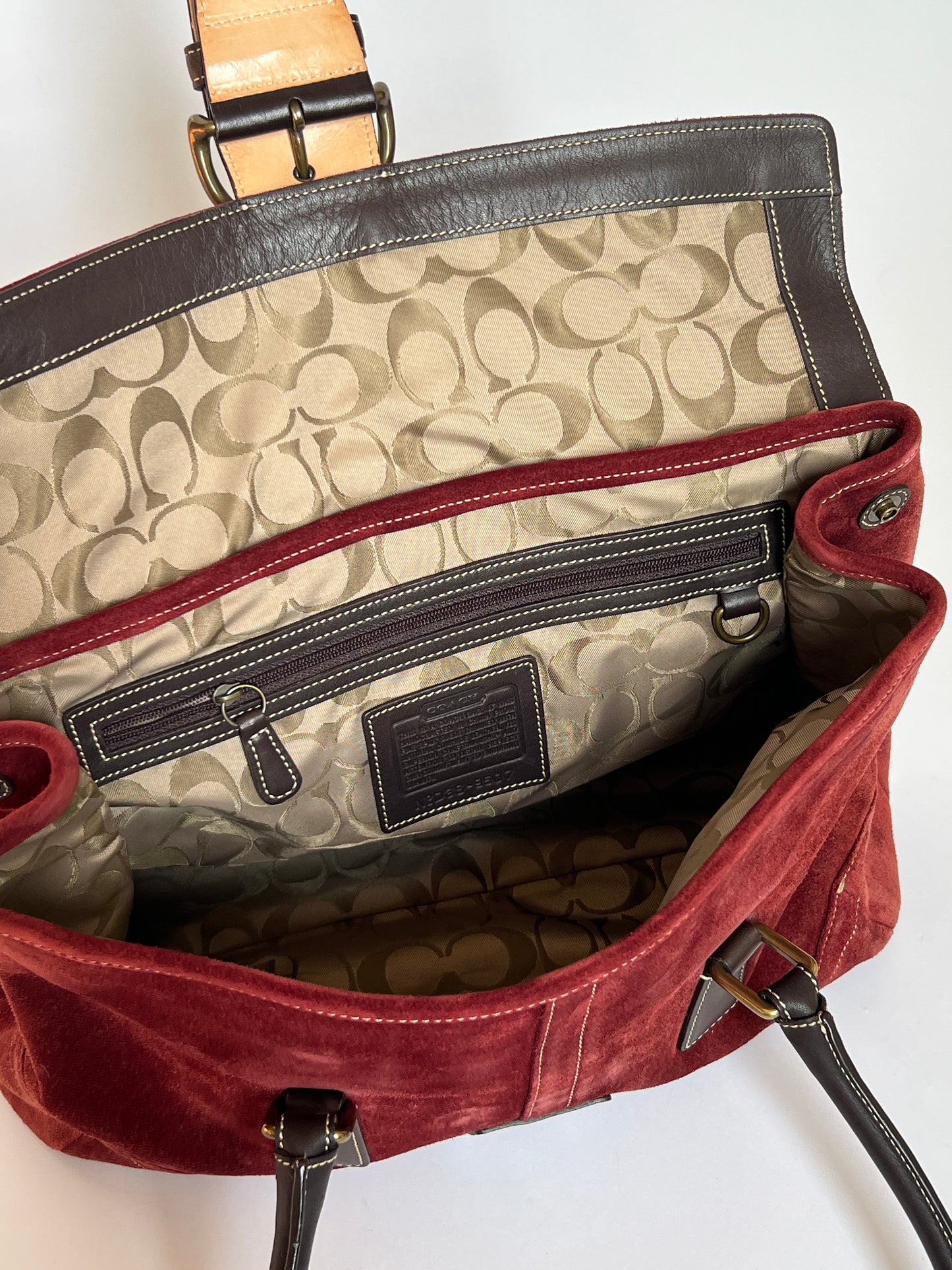 Coach Burgundy Suede Bag