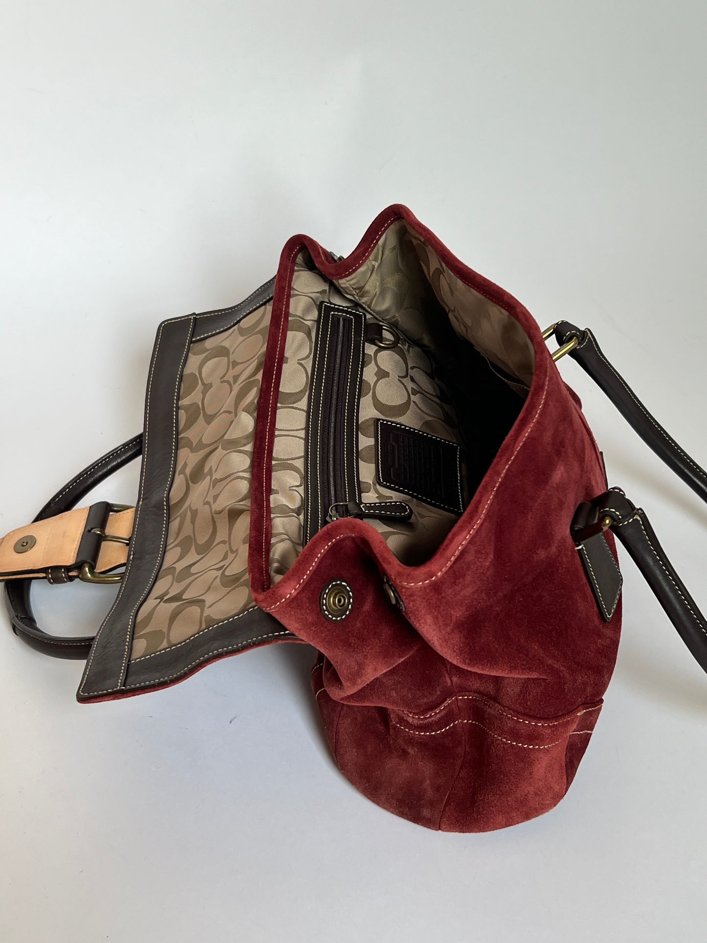 Coach Burgundy Suede Bag