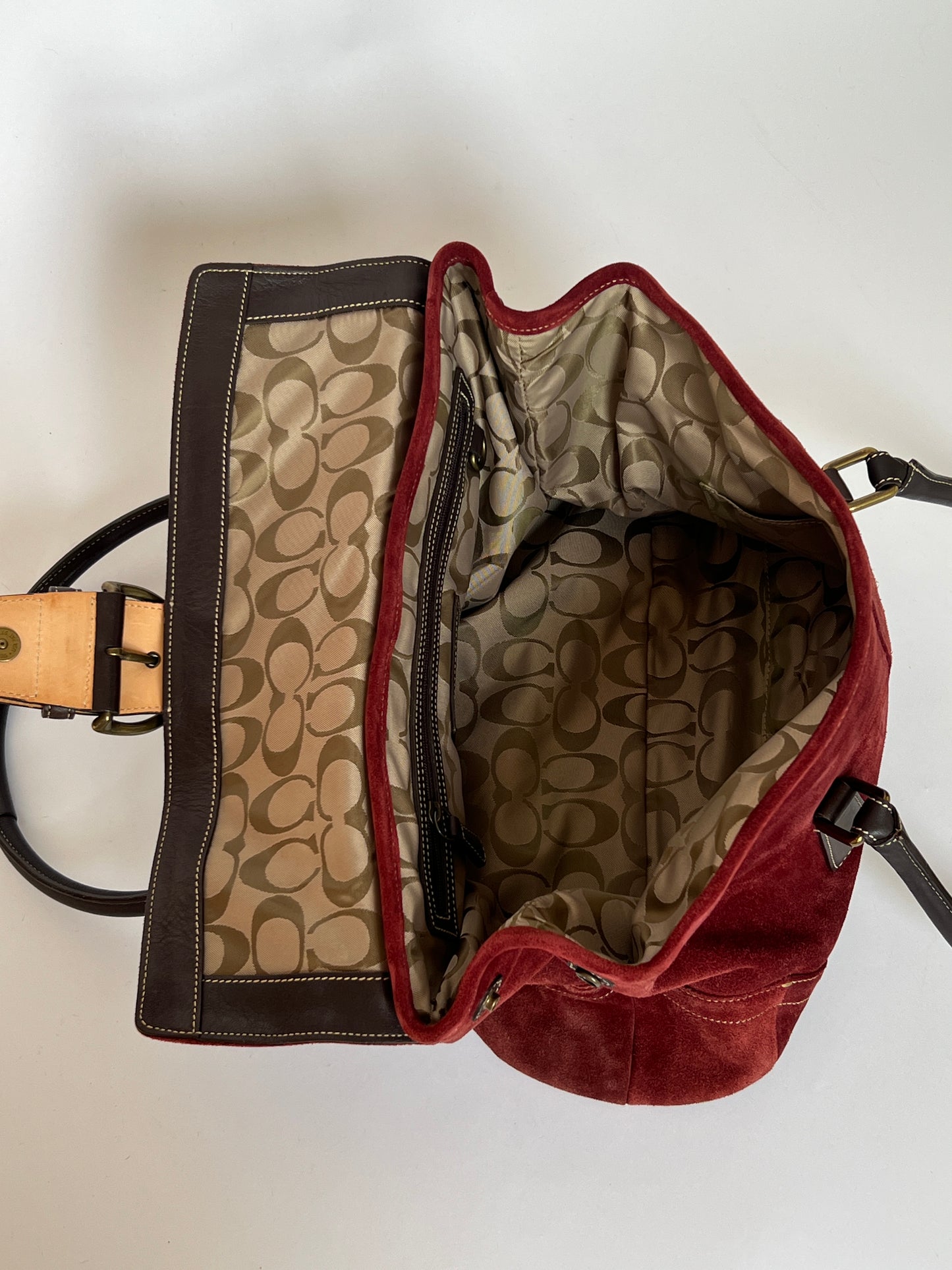 Coach Burgundy Suede Bag