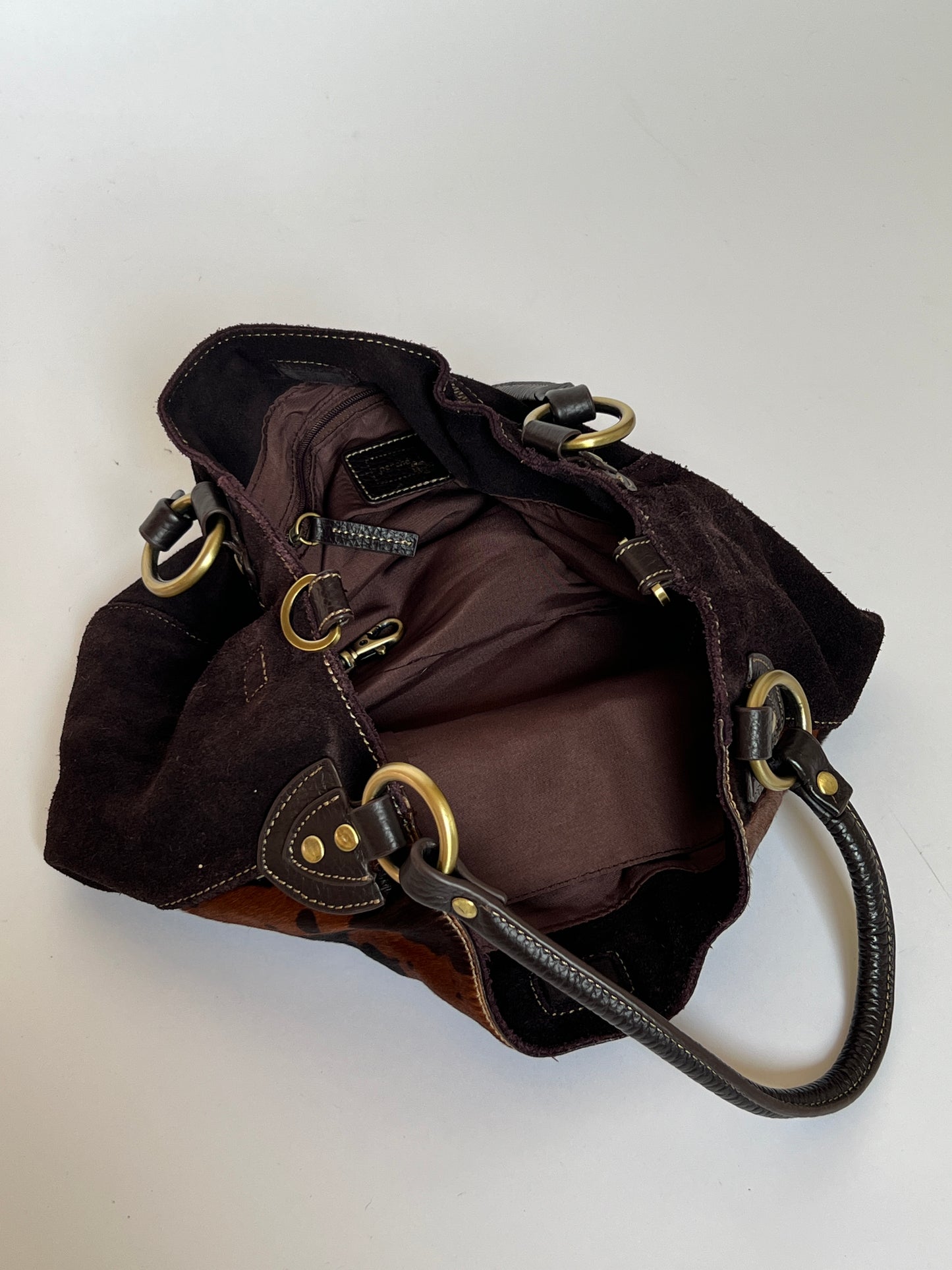 Brown Suede Cowhide Bag