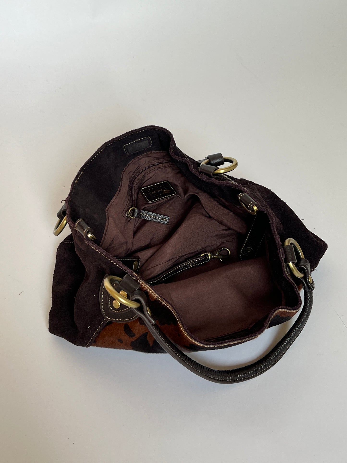 Brown Suede Cowhide Bag
