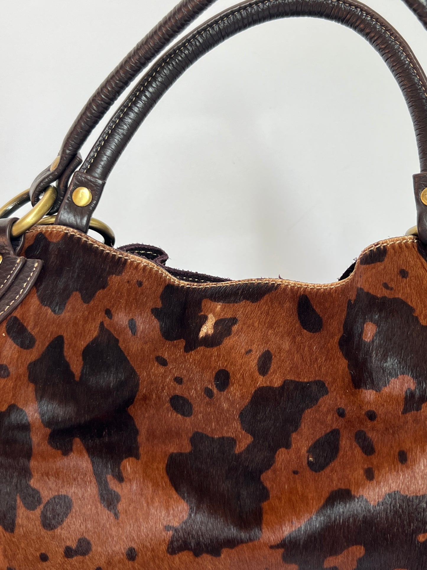 Brown Suede Cowhide Bag