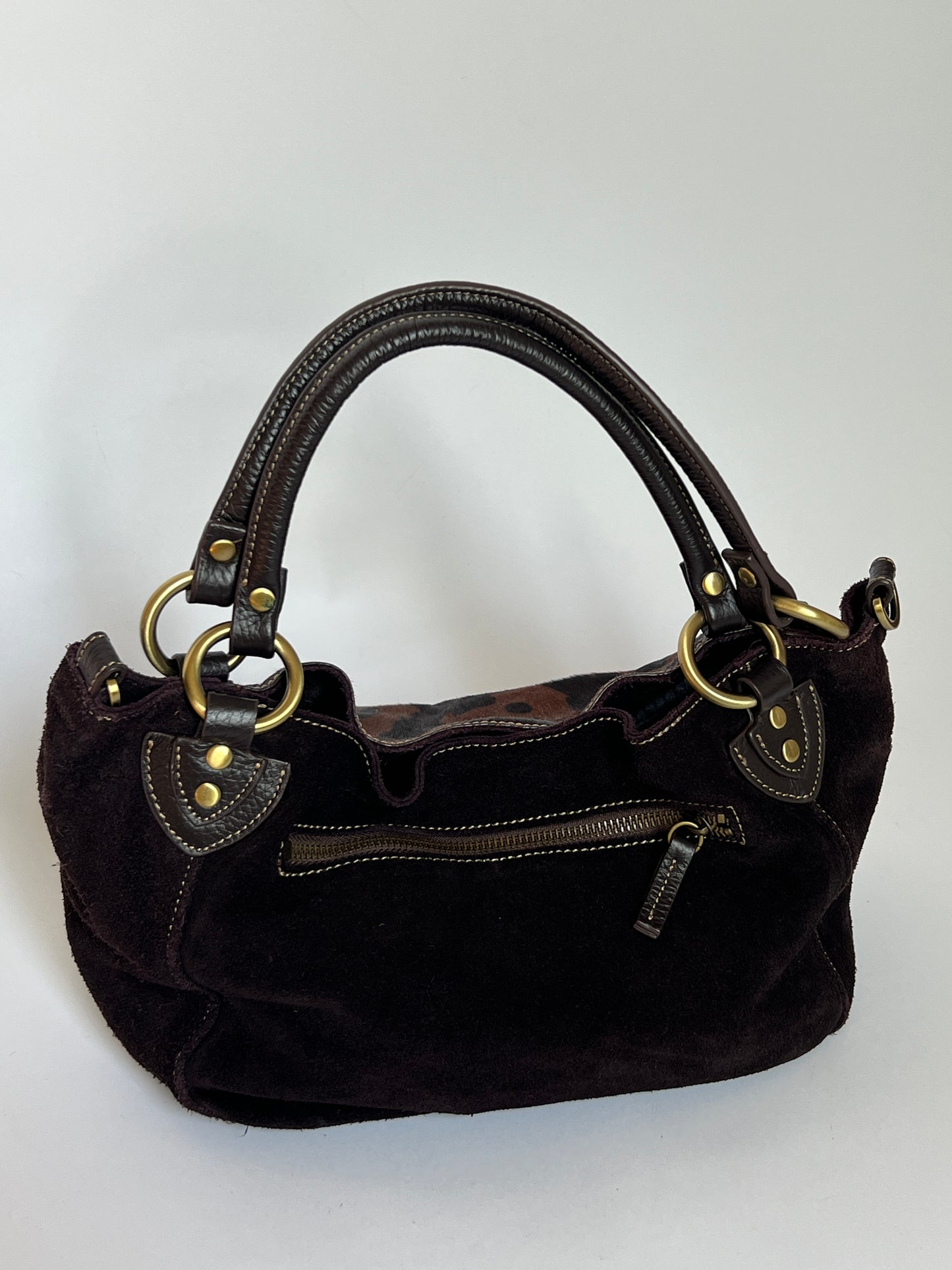 Brown Suede Cowhide Bag