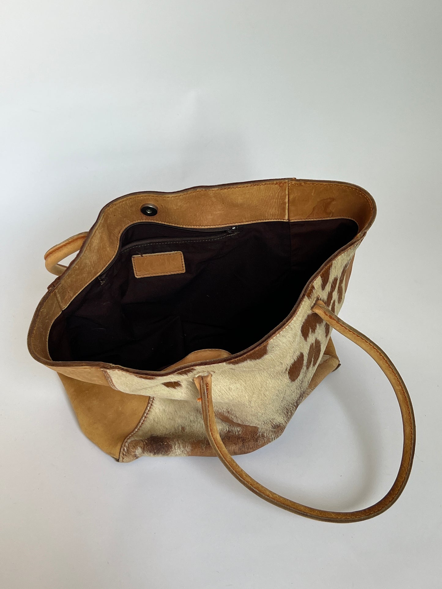Distressed Large Cowhide Tote