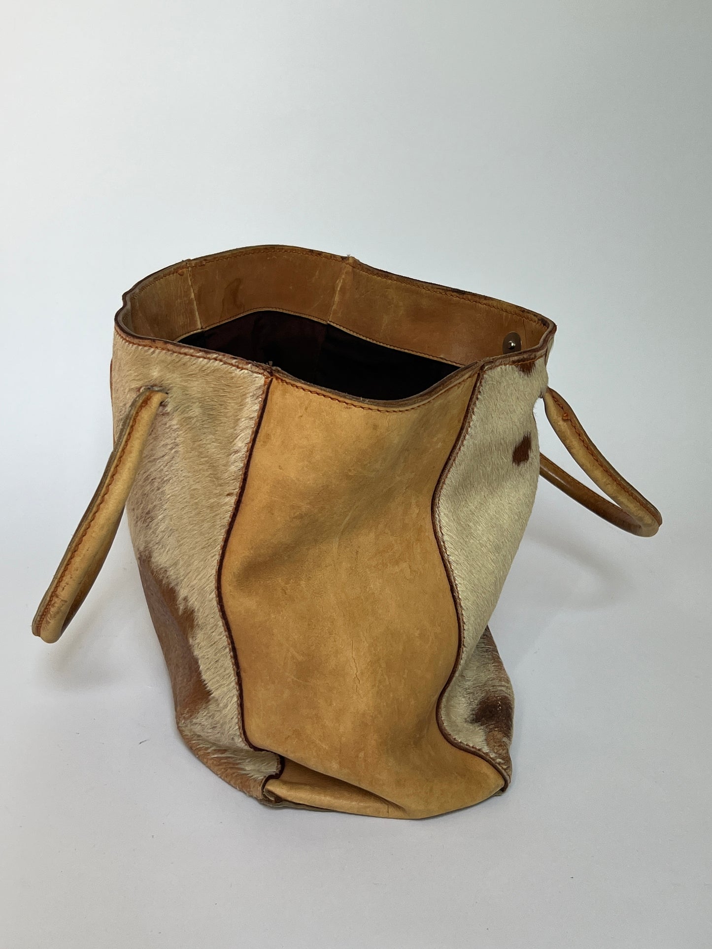 Distressed Large Cowhide Tote