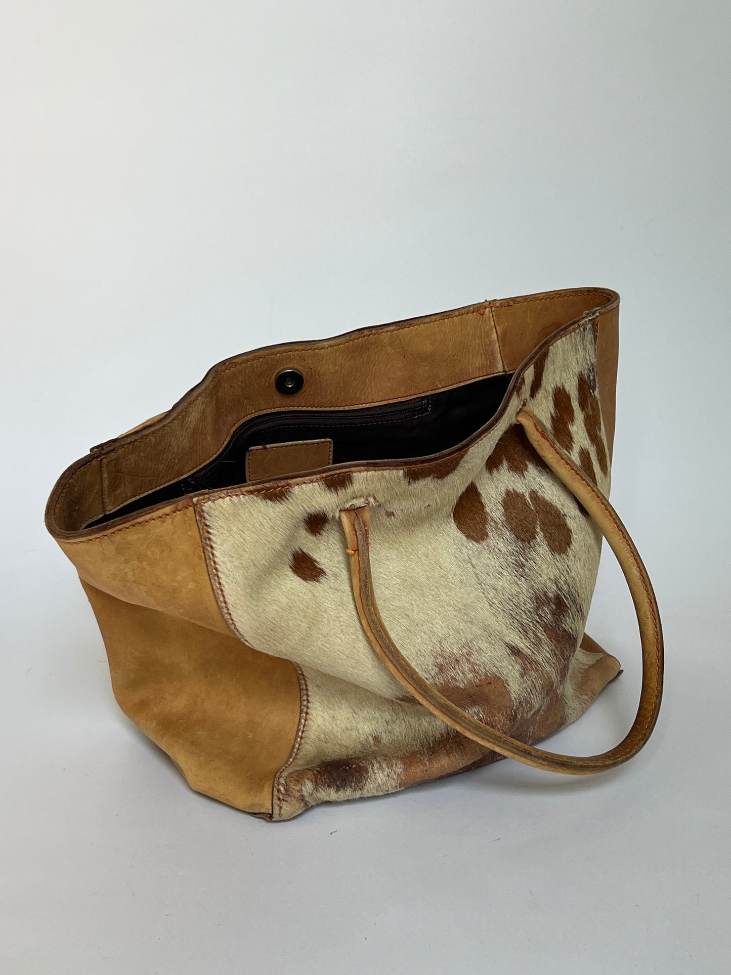 Distressed Large Cowhide Tote