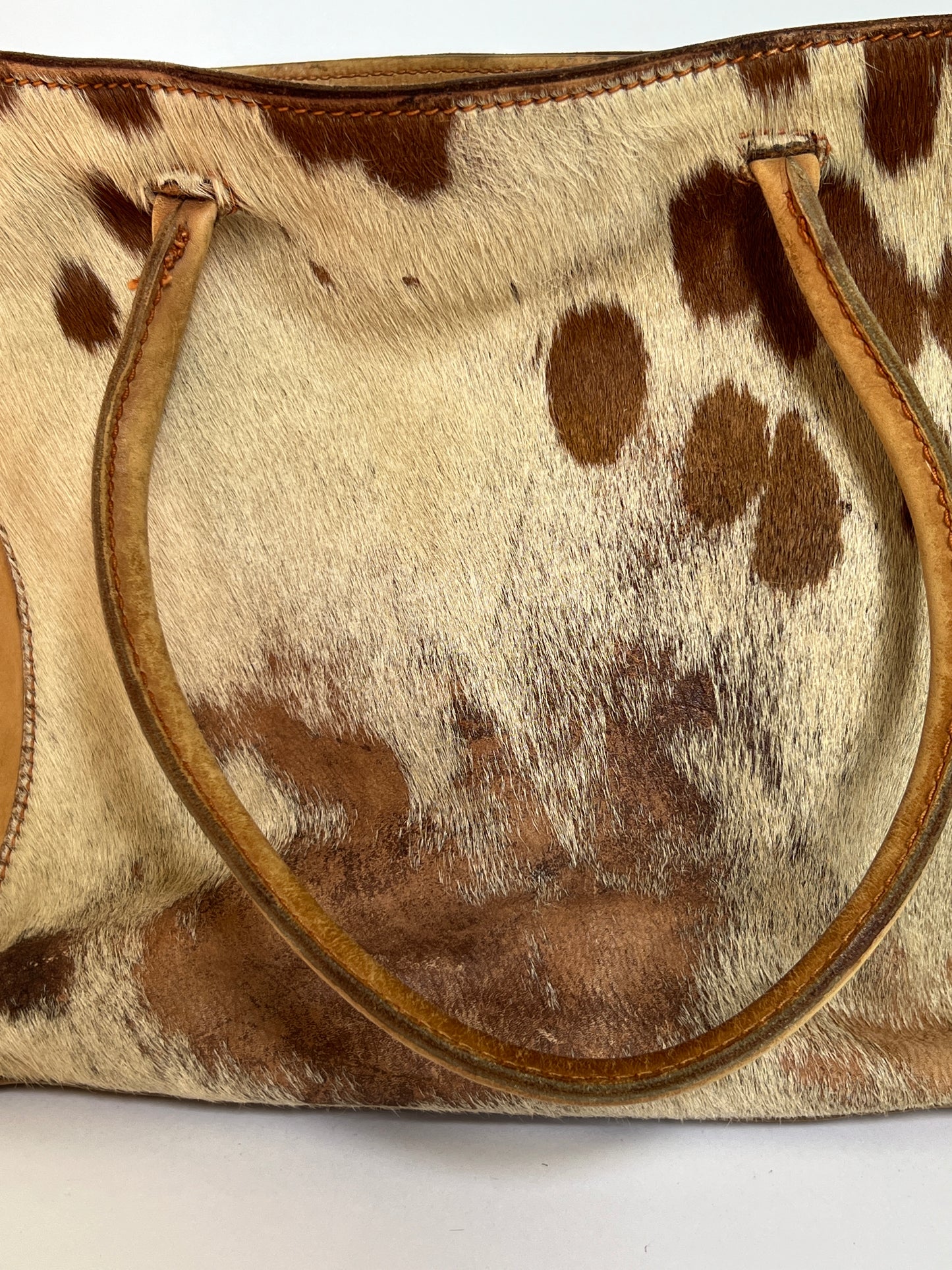 Distressed Large Cowhide Tote