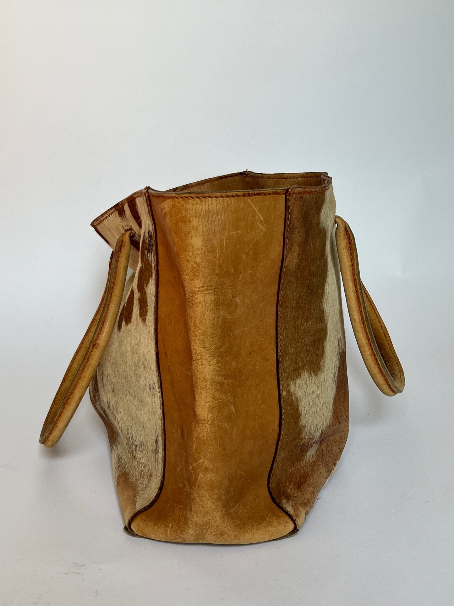 Distressed Large Cowhide Tote