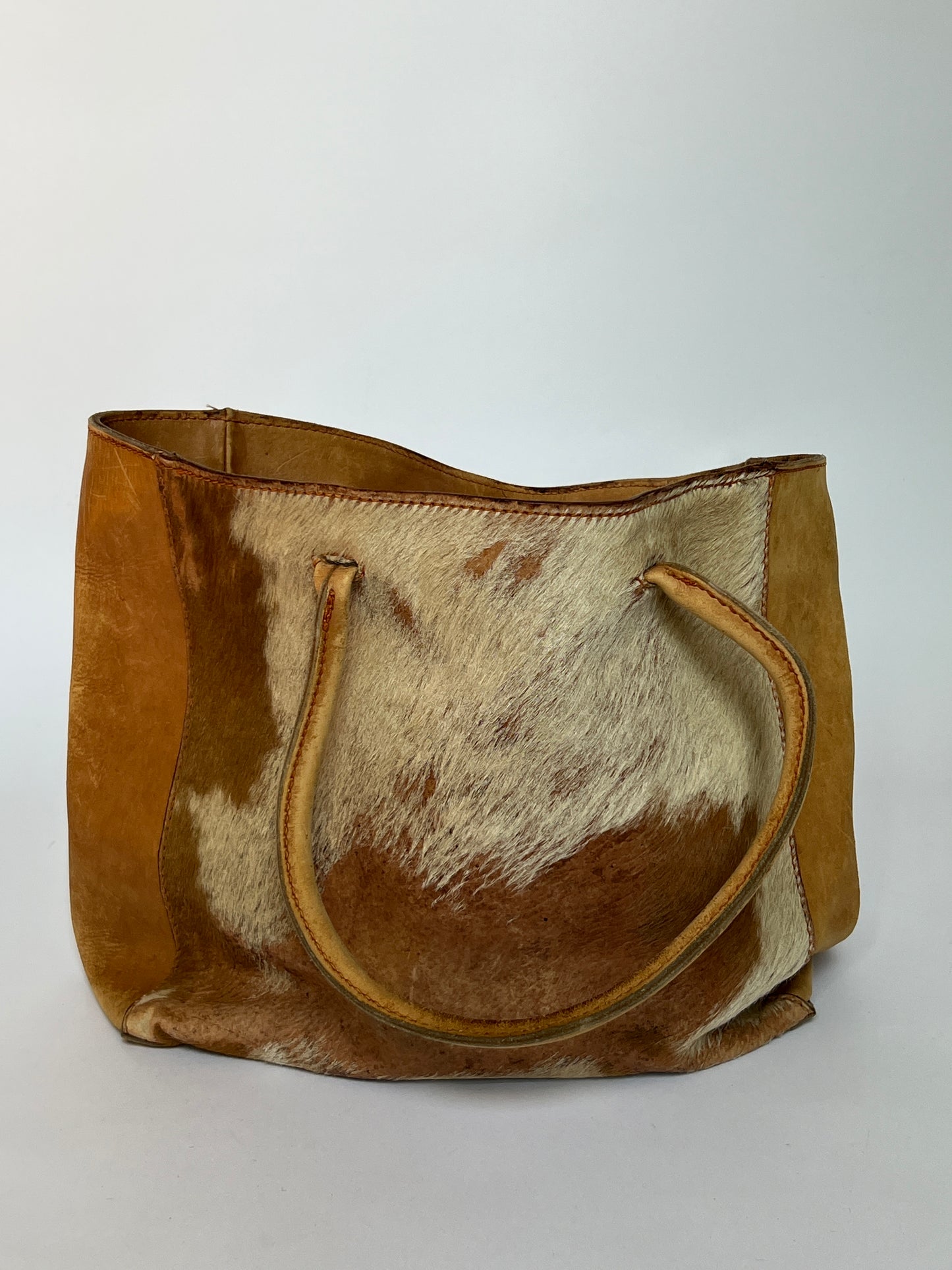 Distressed Large Cowhide Tote
