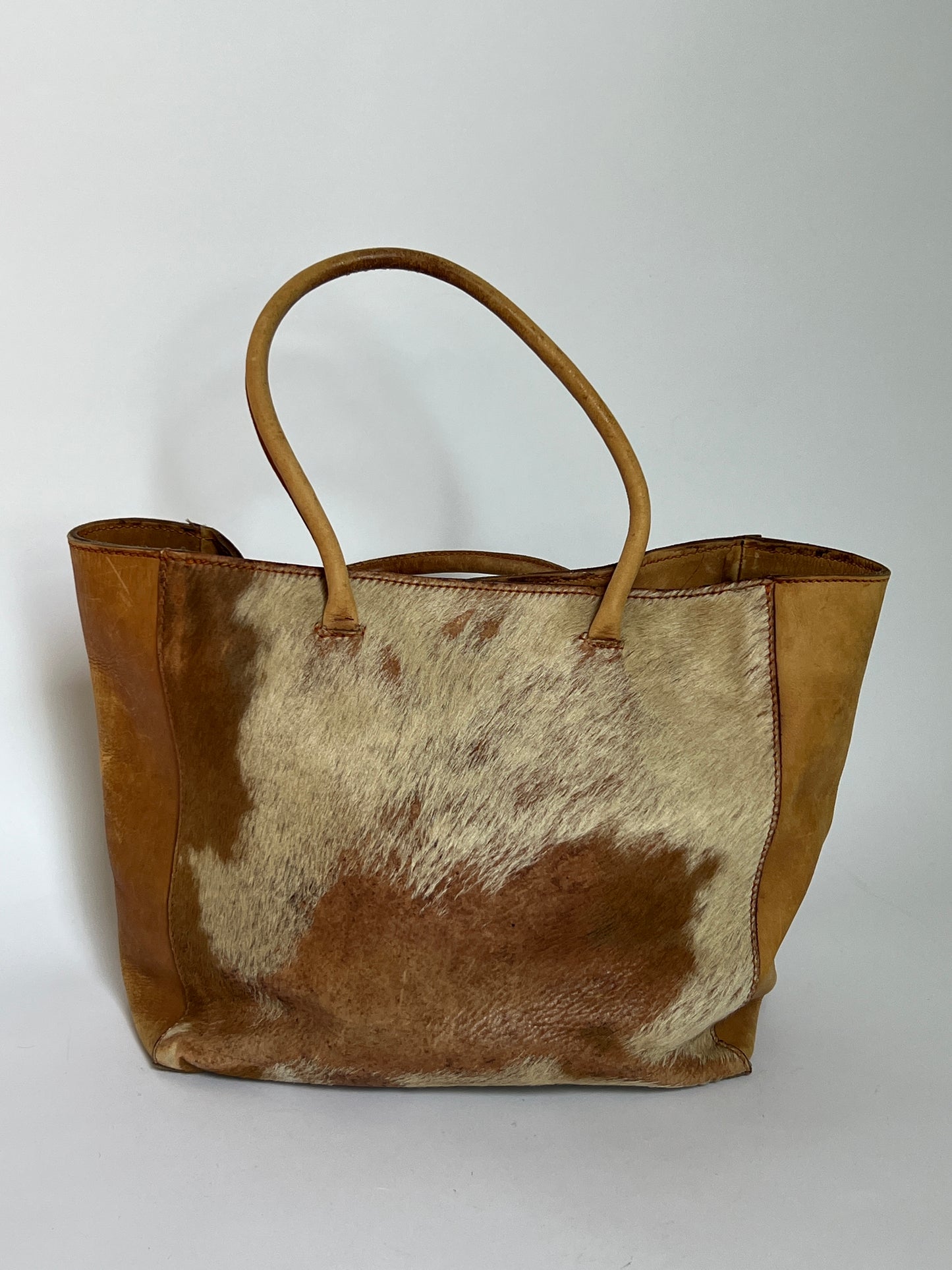 Distressed Large Cowhide Tote