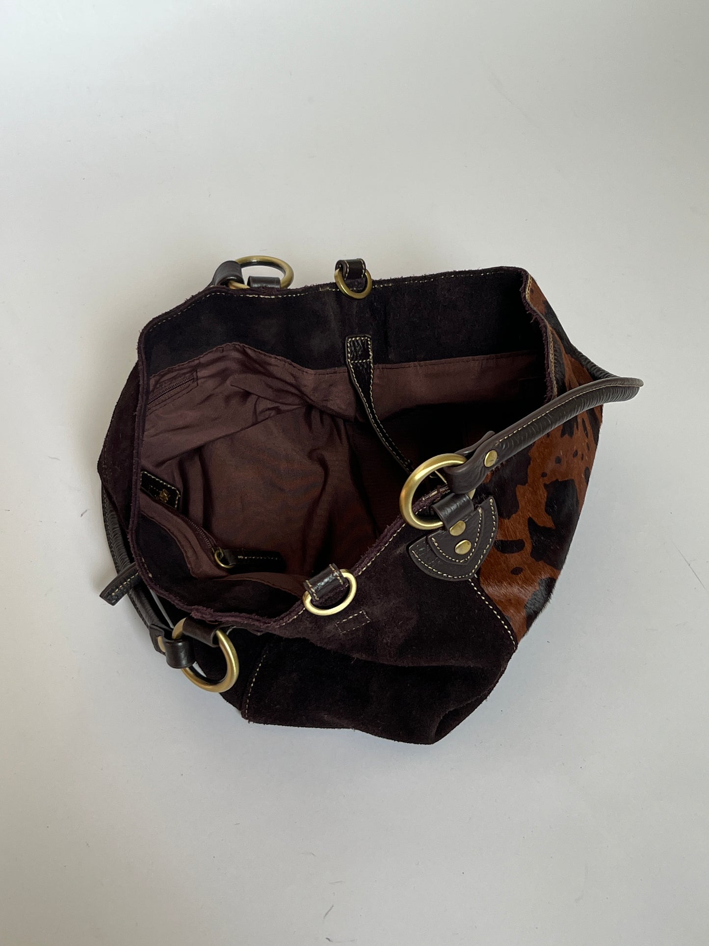 Brown Suede Cowhide Bag