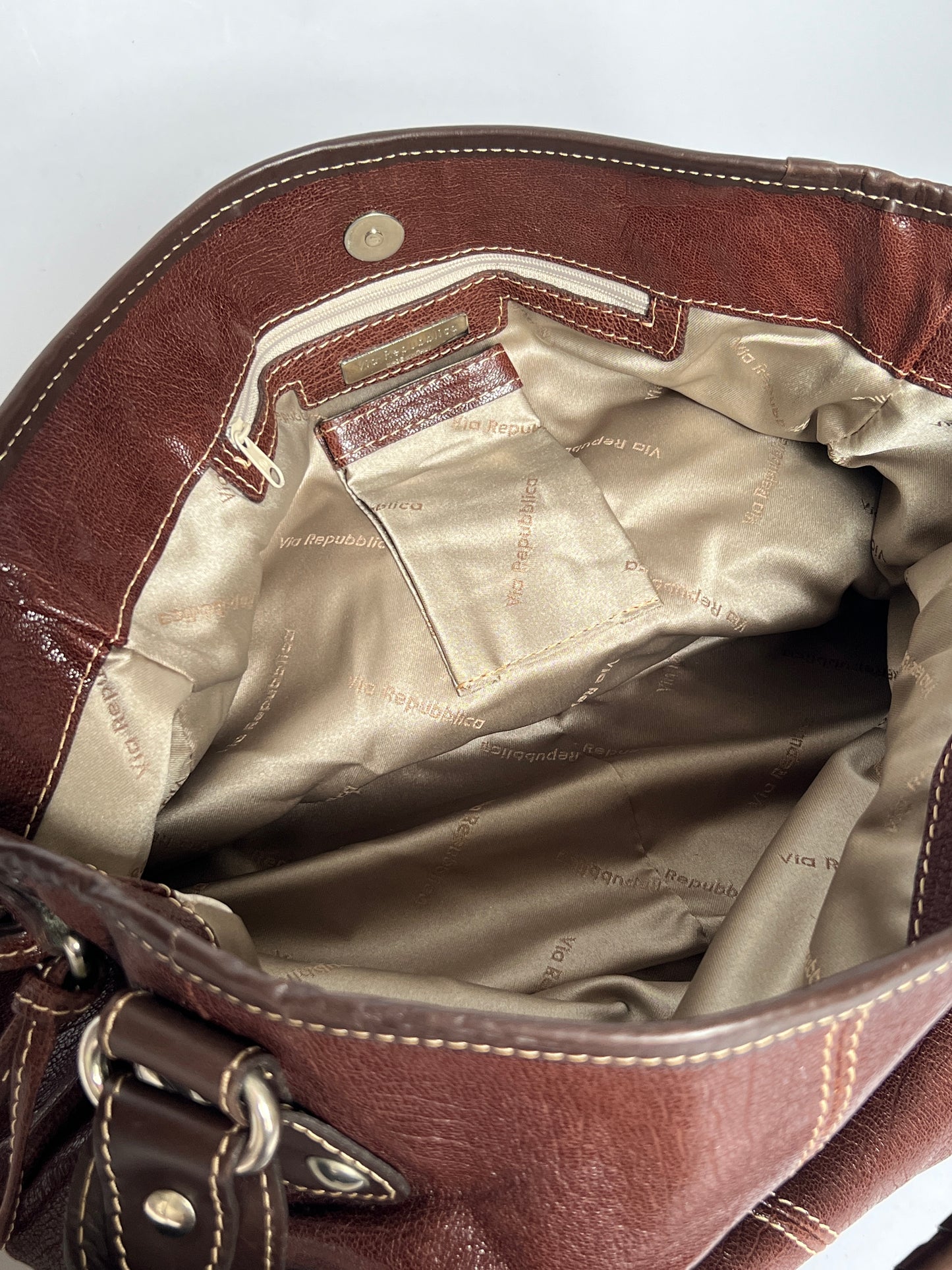 Y2K Choc Leather Tassel Hobo Bag
