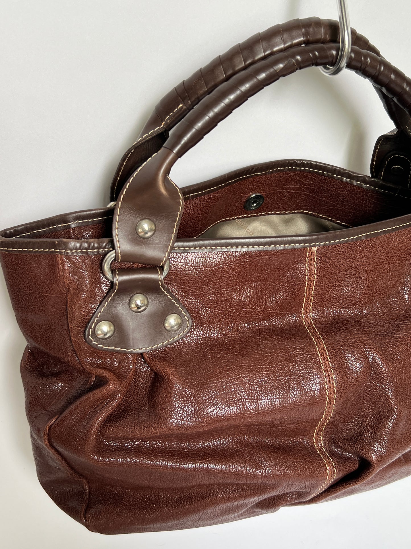 Y2K Choc Leather Tassel Hobo Bag