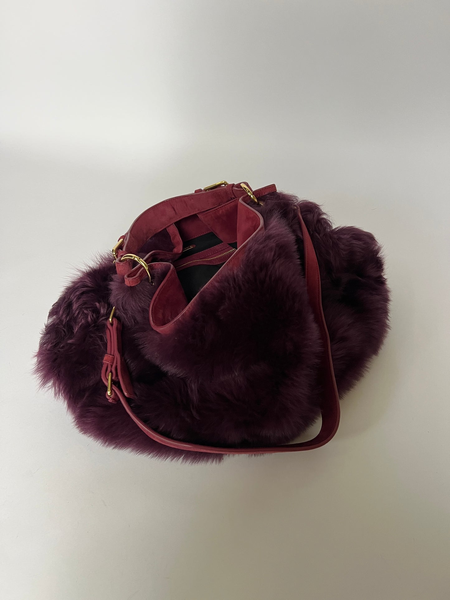 Ralph Lauren Faux Fur Large Hobo Bag