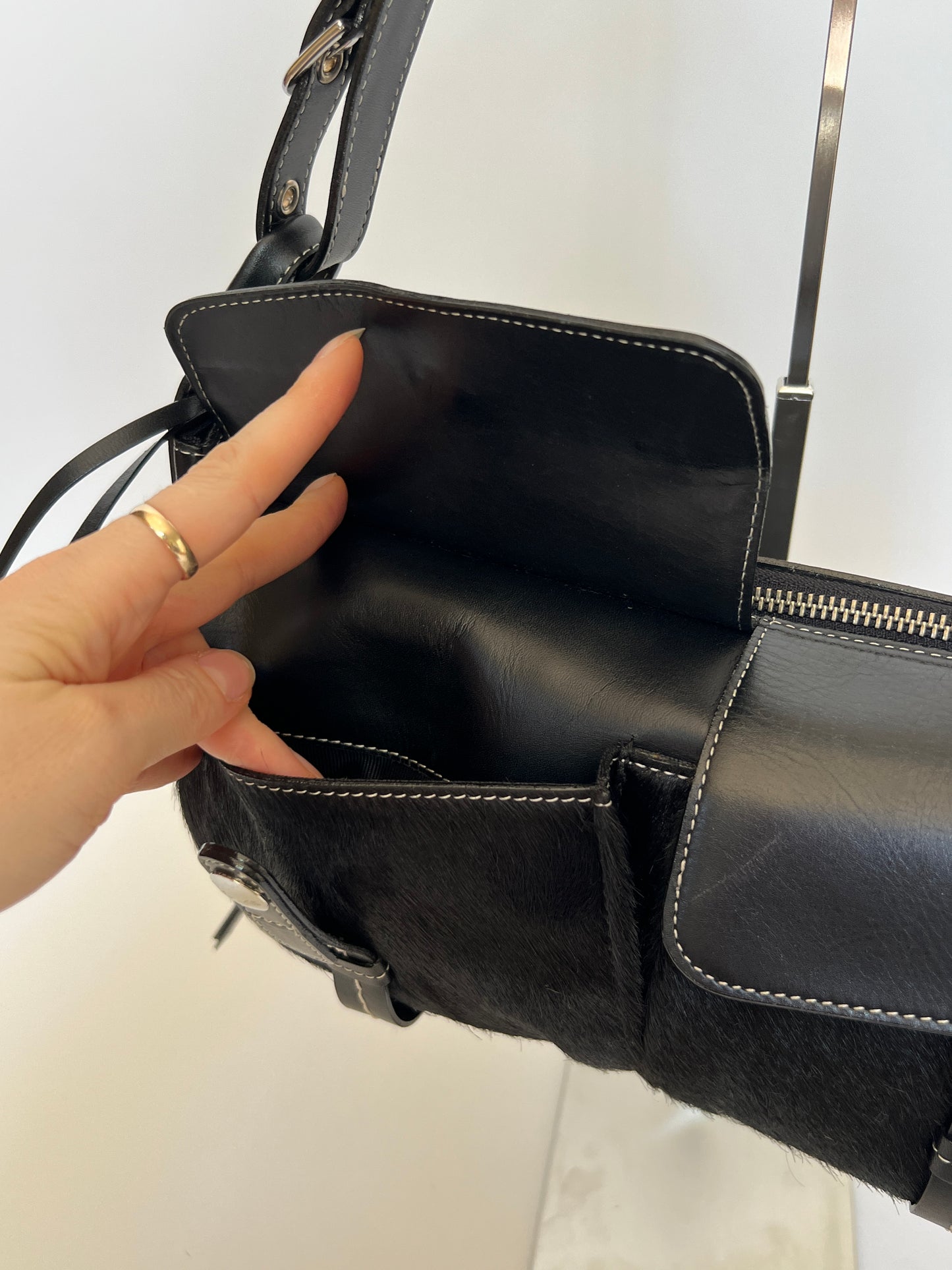 Double Pocket Pony Hair Bag