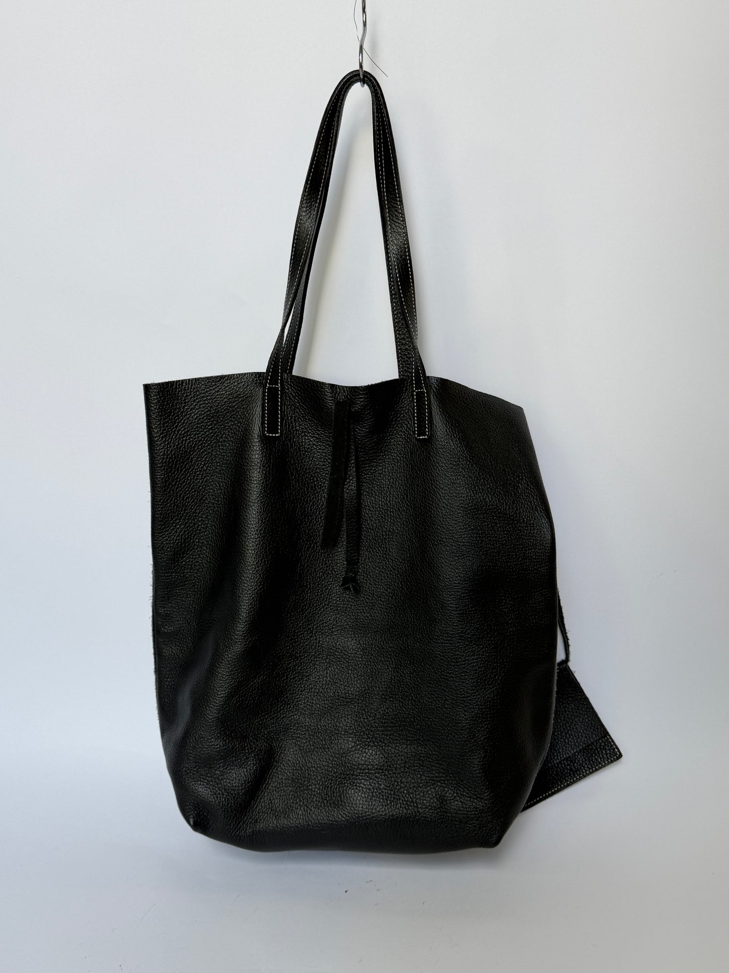 90s Eyelet Leather Shoulder Bag — Made in Italy