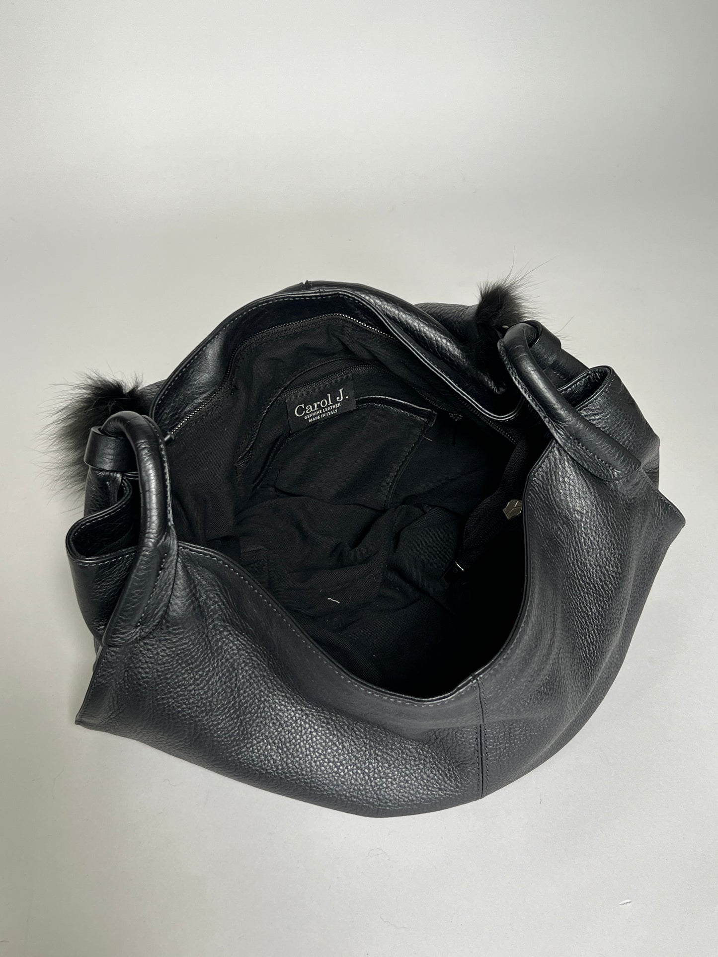 Fur Leather Hobo Bag