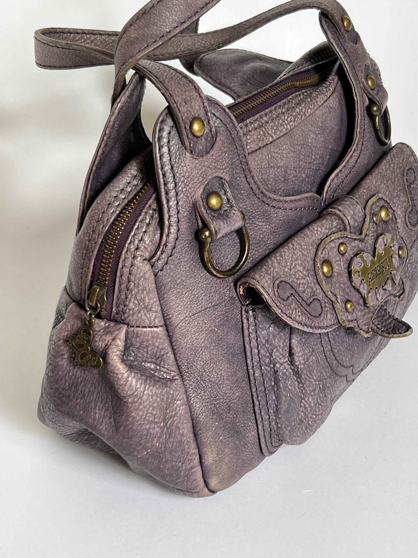 Distressed Leather Y2K Butterfly Bag