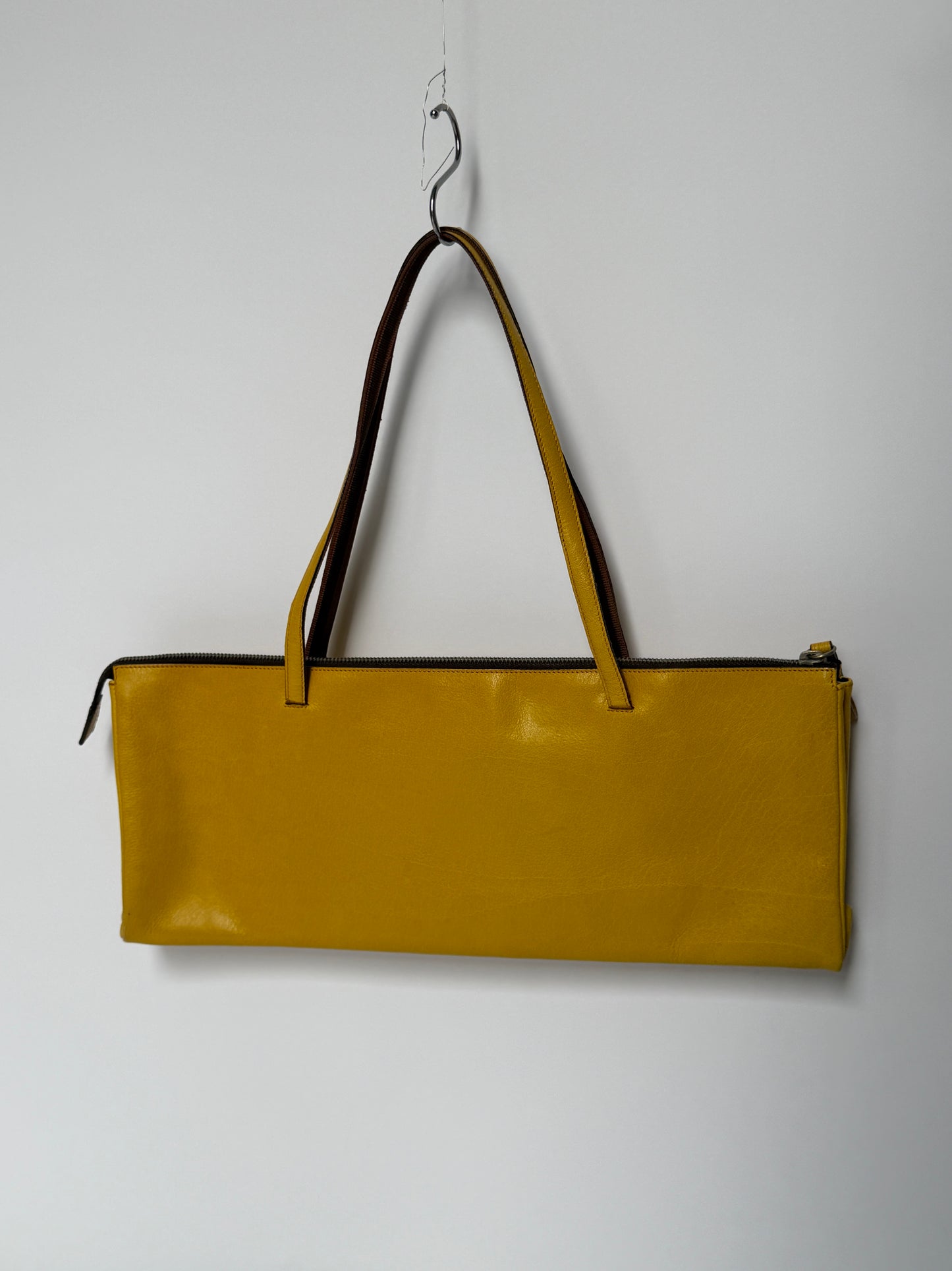 Miu Miu Vintage Yellow East-West Leather Tote