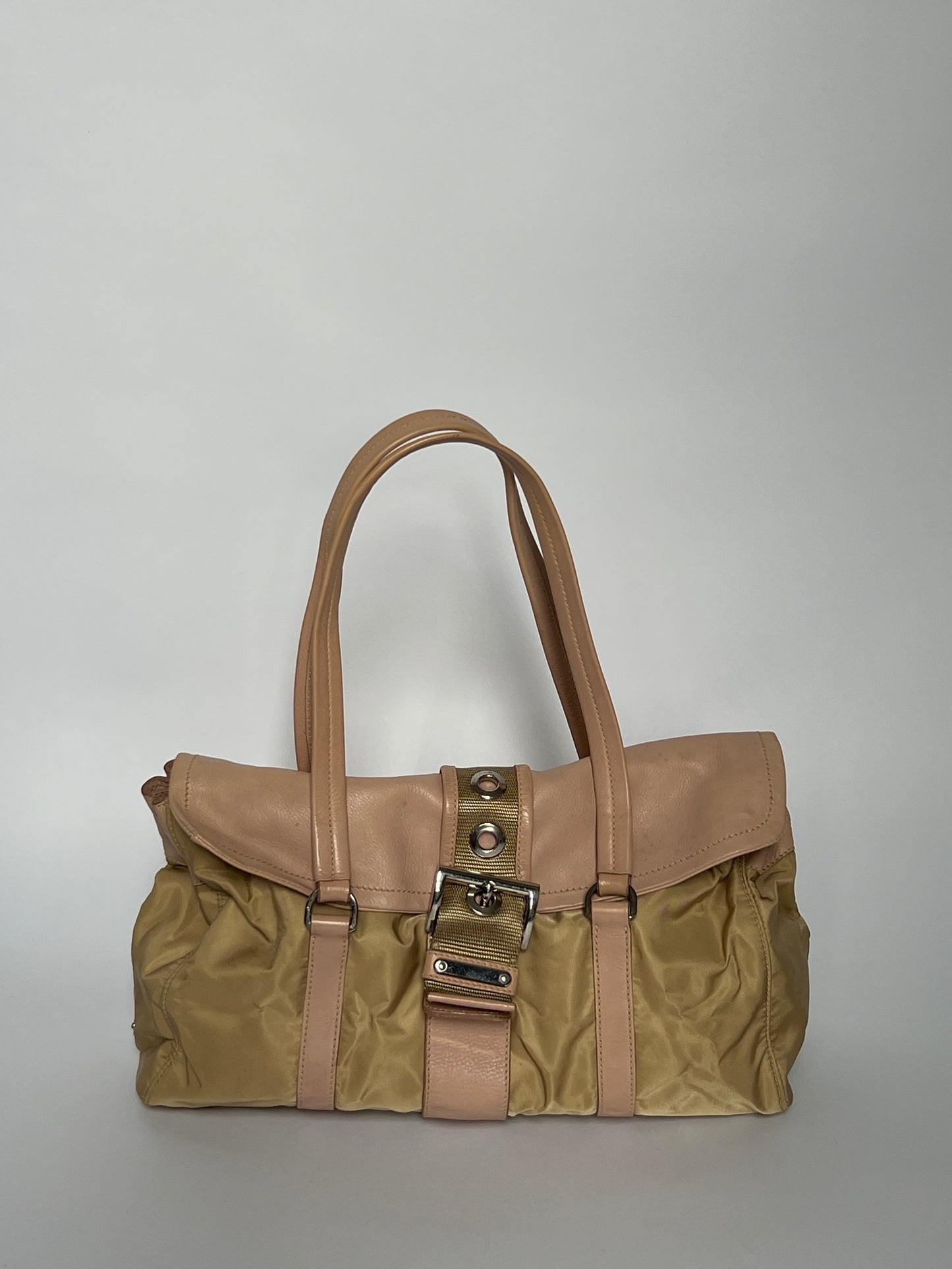 Prada Cammello Tessuto Nylon Buckle Bag
