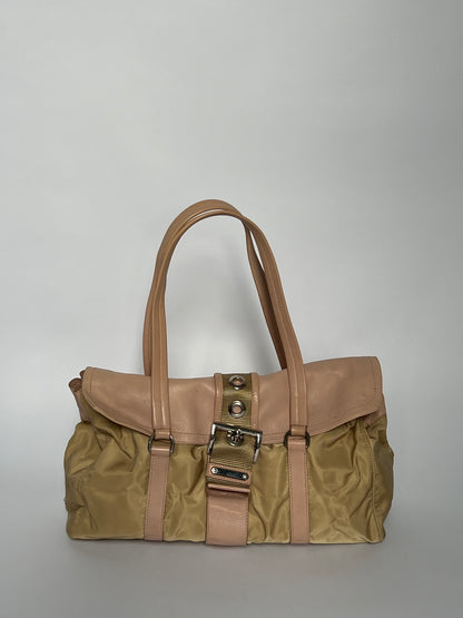 Prada Cammello Tessuto Nylon Buckle Bag