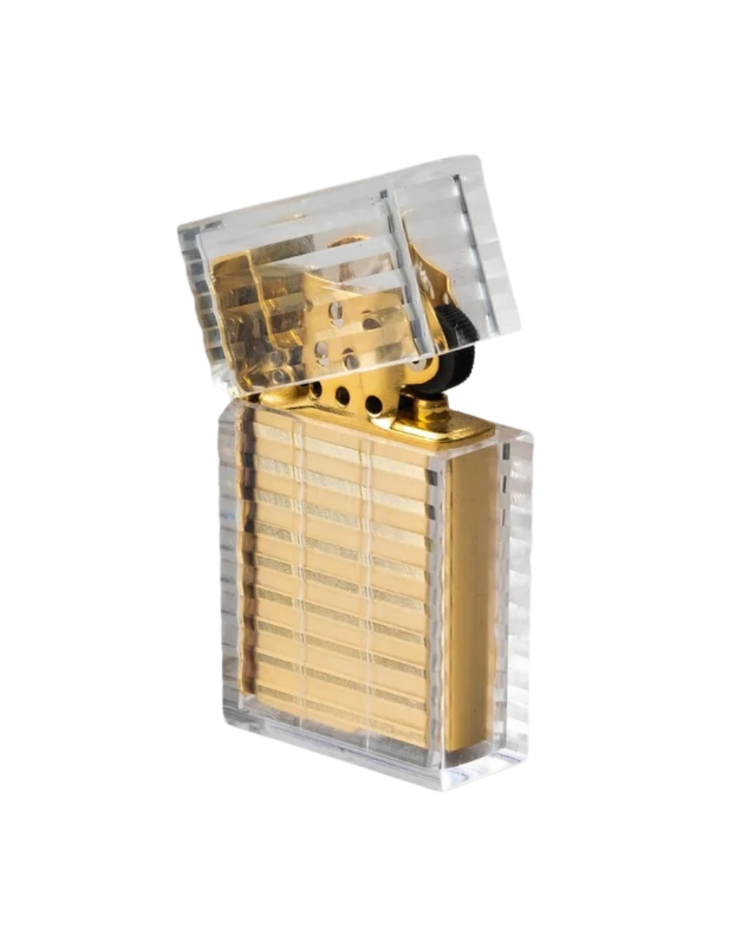 Hard Edge Latitude Clear Gold Petrol Lighter