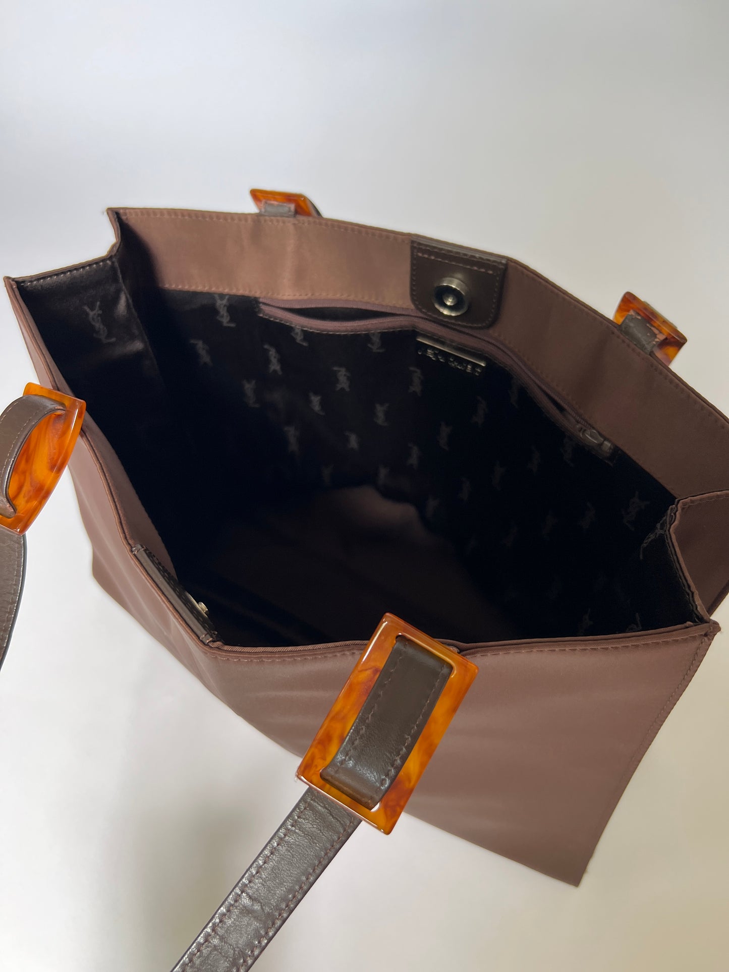 YSL Nylon & Tortoiseshell Tote