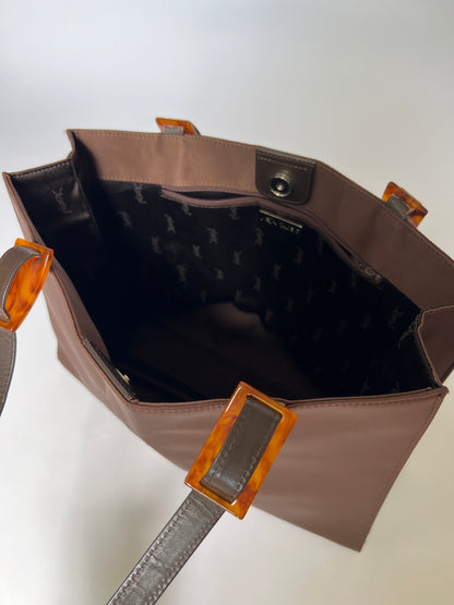 YSL Nylon & Tortoiseshell Tote