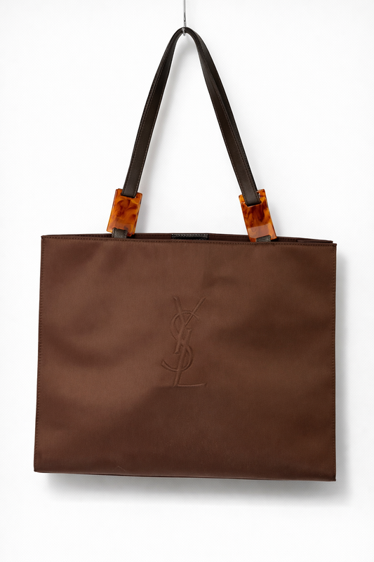 YSL Nylon & Tortoiseshell Tote