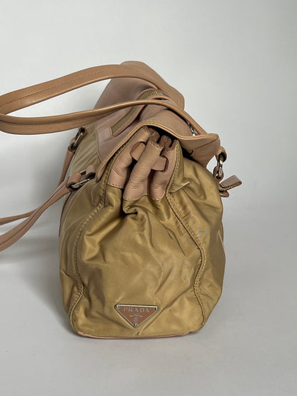 Prada Cammello Tessuto Nylon Buckle Bag