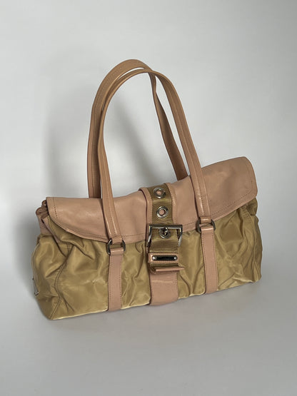 Prada Cammello Tessuto Nylon Buckle Bag