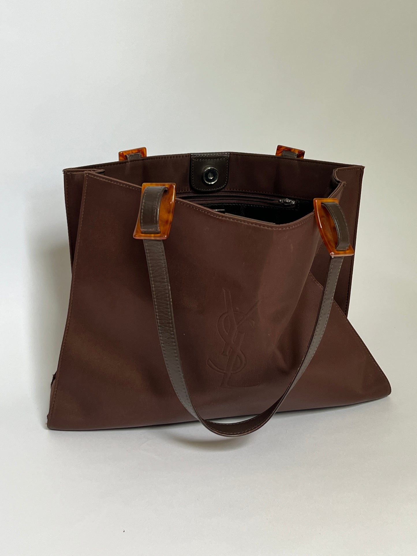 YSL Nylon & Tortoiseshell Tote