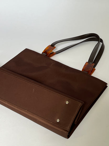 YSL Nylon & Tortoiseshell Tote